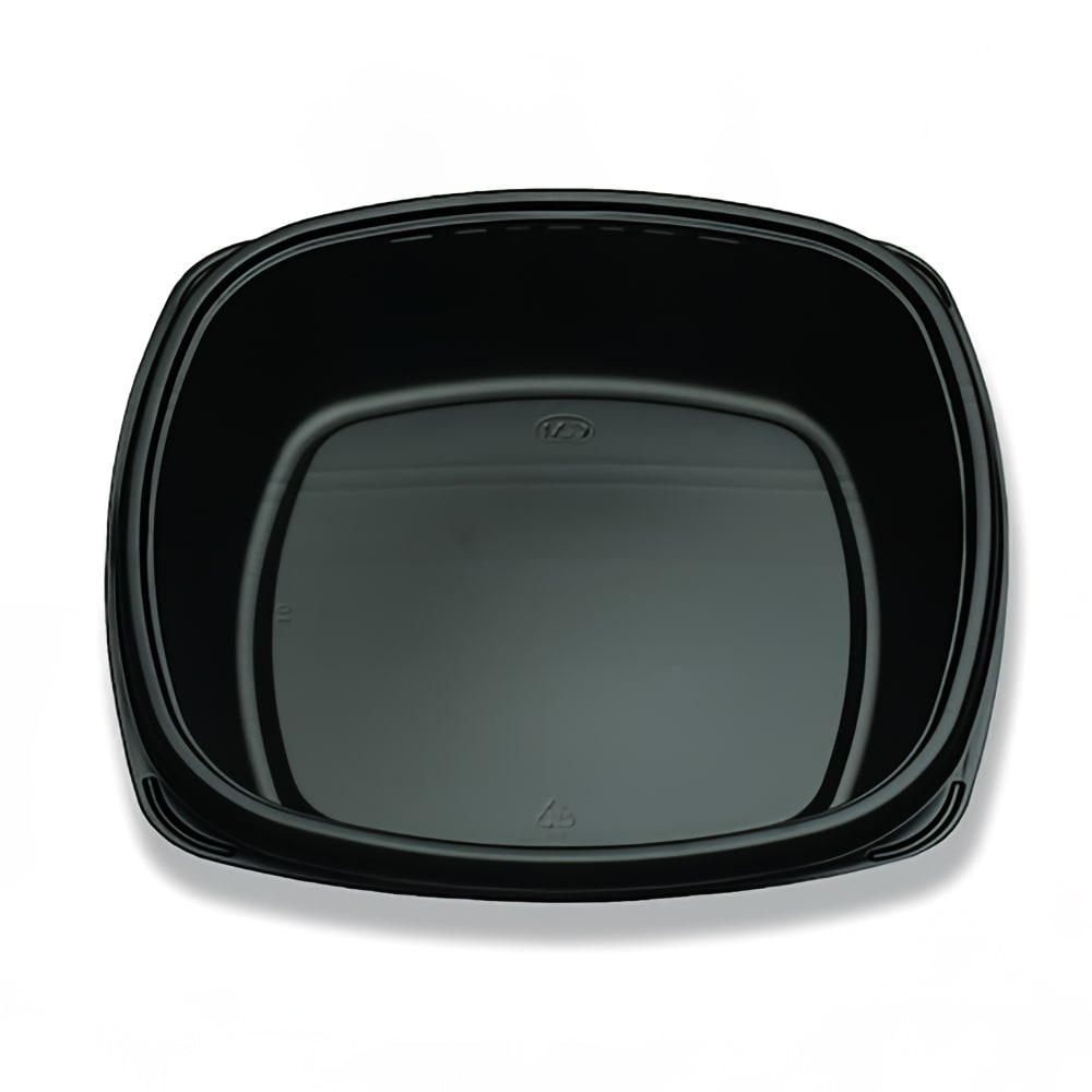 389-640326 10 1/4" Square Container - Polystyrene, Black