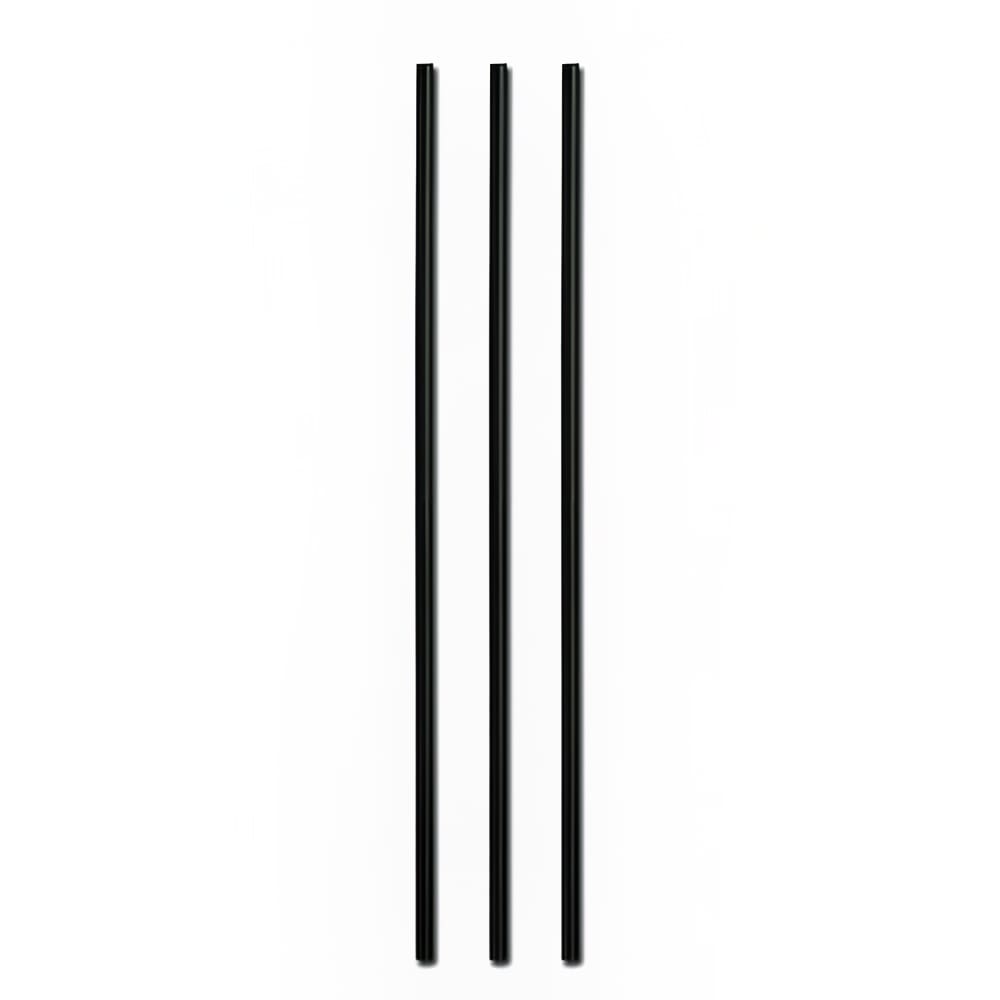 389-636952 8" Coffee Straw/Stirrer - Unwrapped, Black