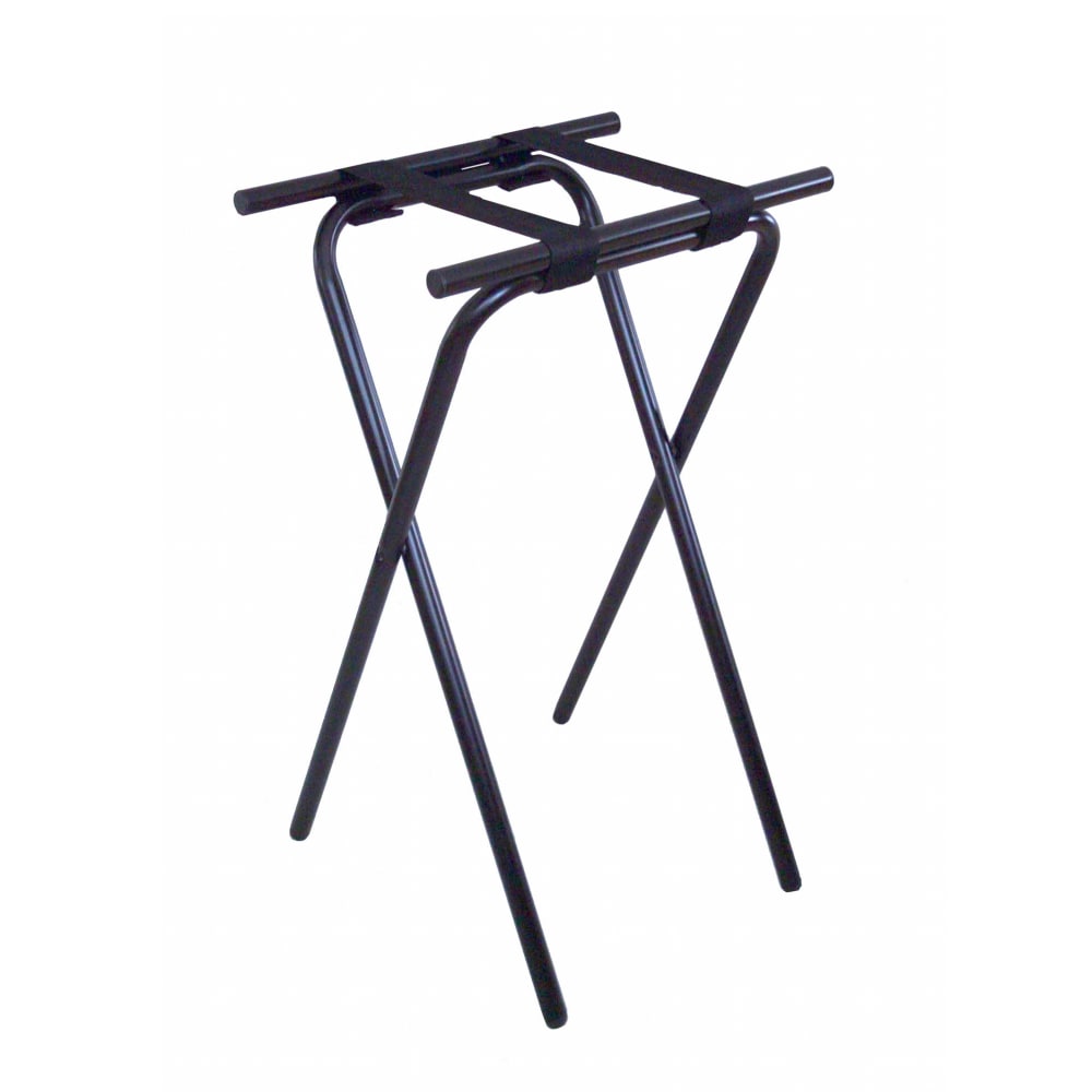 202-1053BLCS 31" Folding Tray Stand w/ Black Straps - 19" x 15" Top, Steel Frame w...