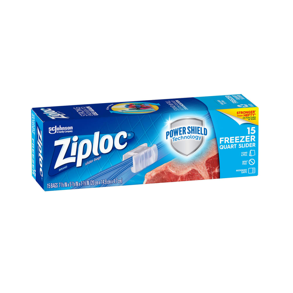 010-533020 Ziploc Slide Seal Top Freezer Bag - 7 7/8"L x 5 7/8"W, Clear