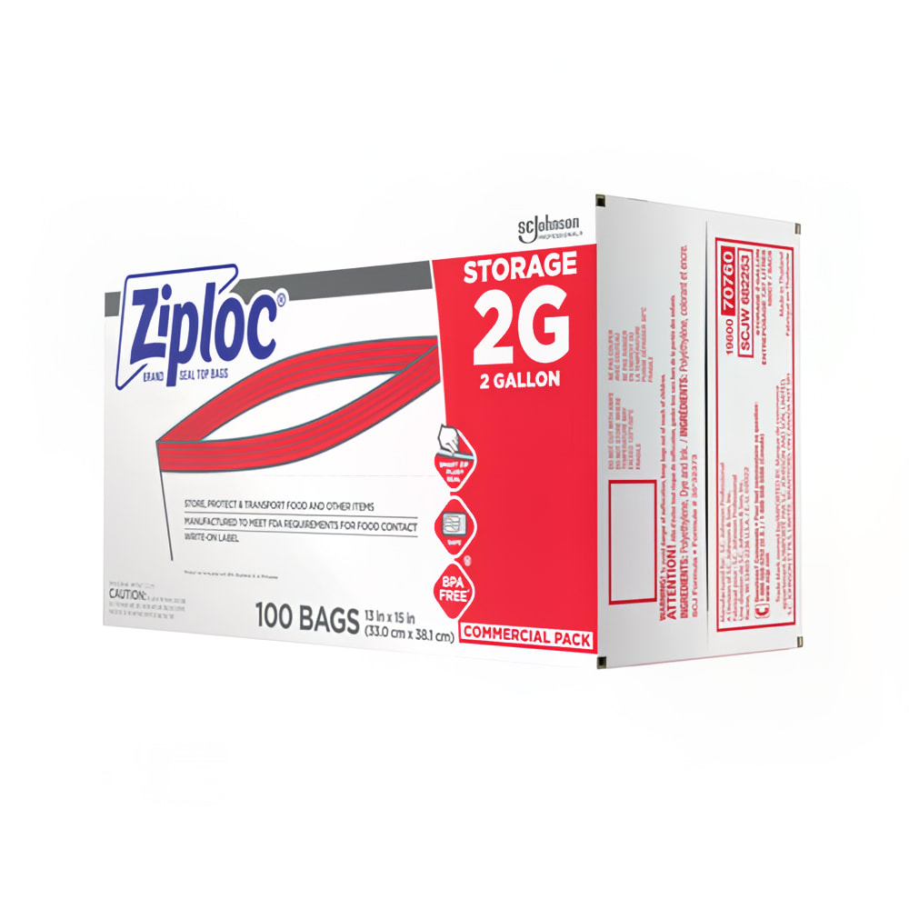 010-658189 Ziploc Zipper Seal Top Bag - 13"L x 15"W, Clear