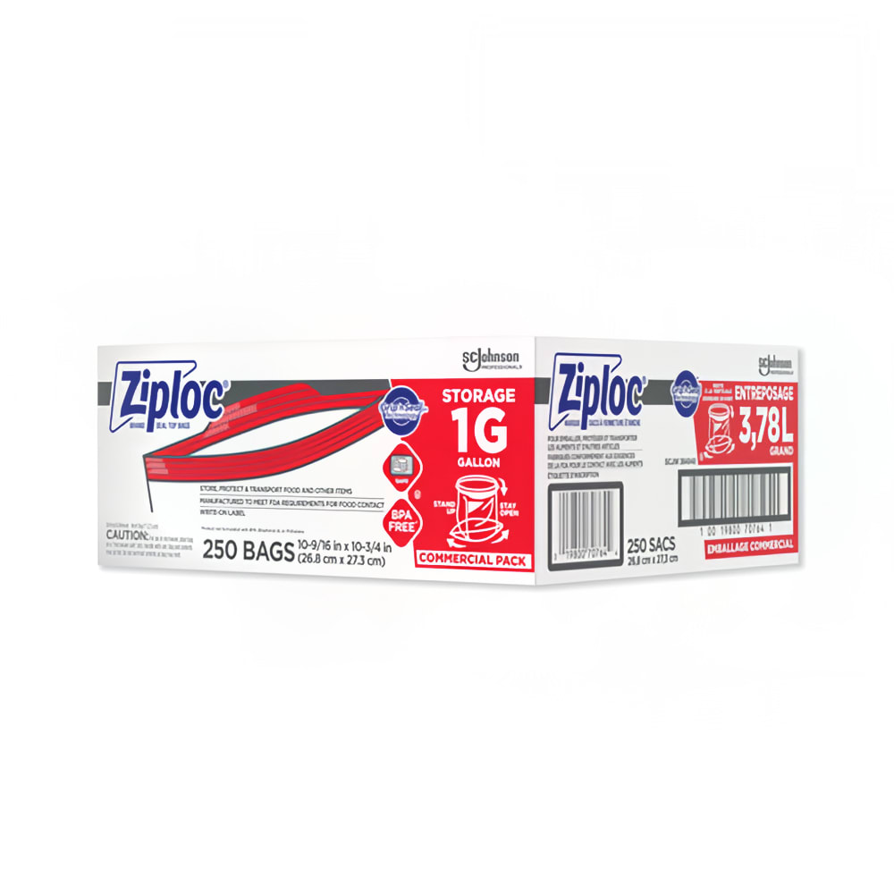 010-658195 Ziploc Zipper Seal Top Bag - 10 9/16"L x 10 3/4"W, Clear