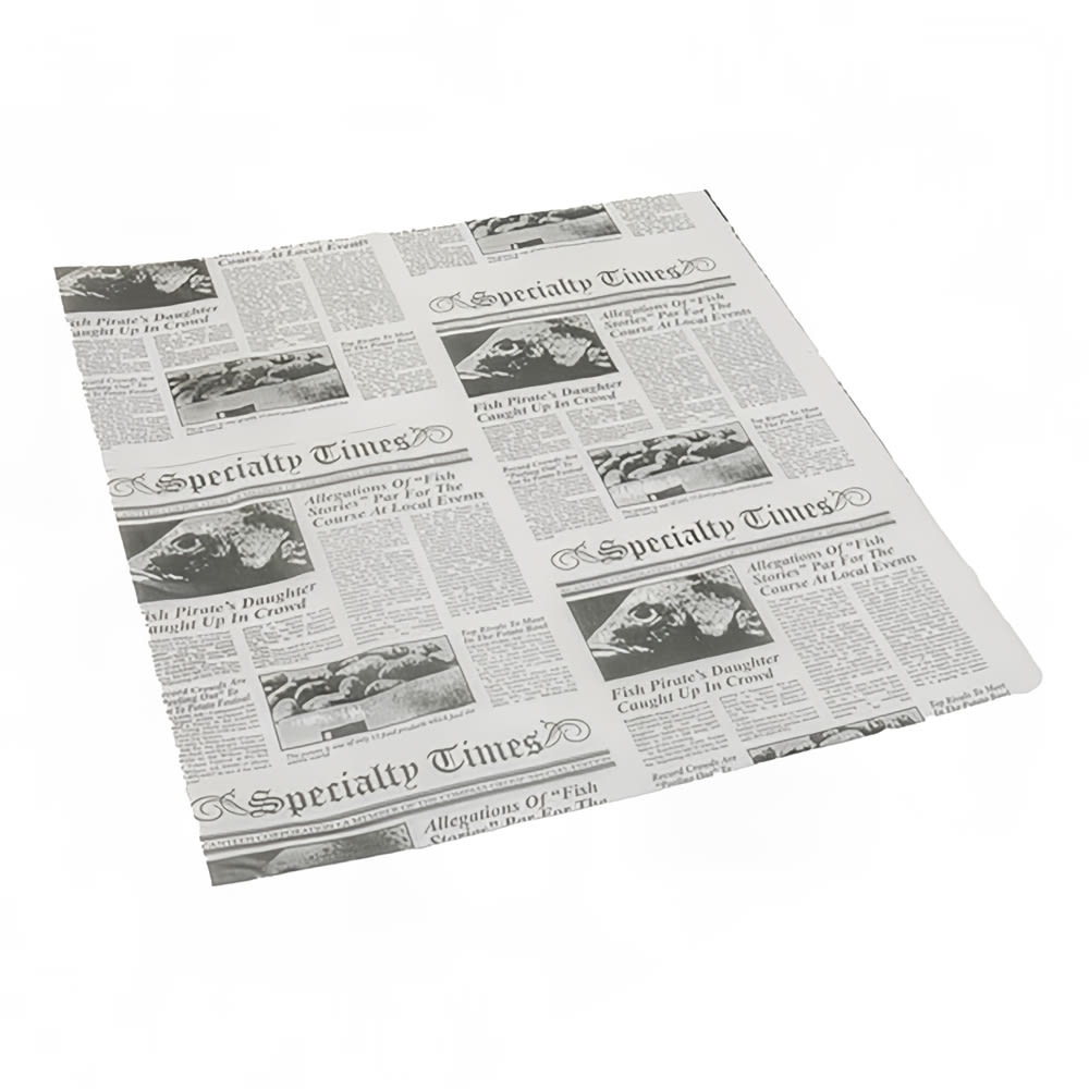 240-430158 Newsprint Deli Paper - 12" x 12", Dry Wax, White