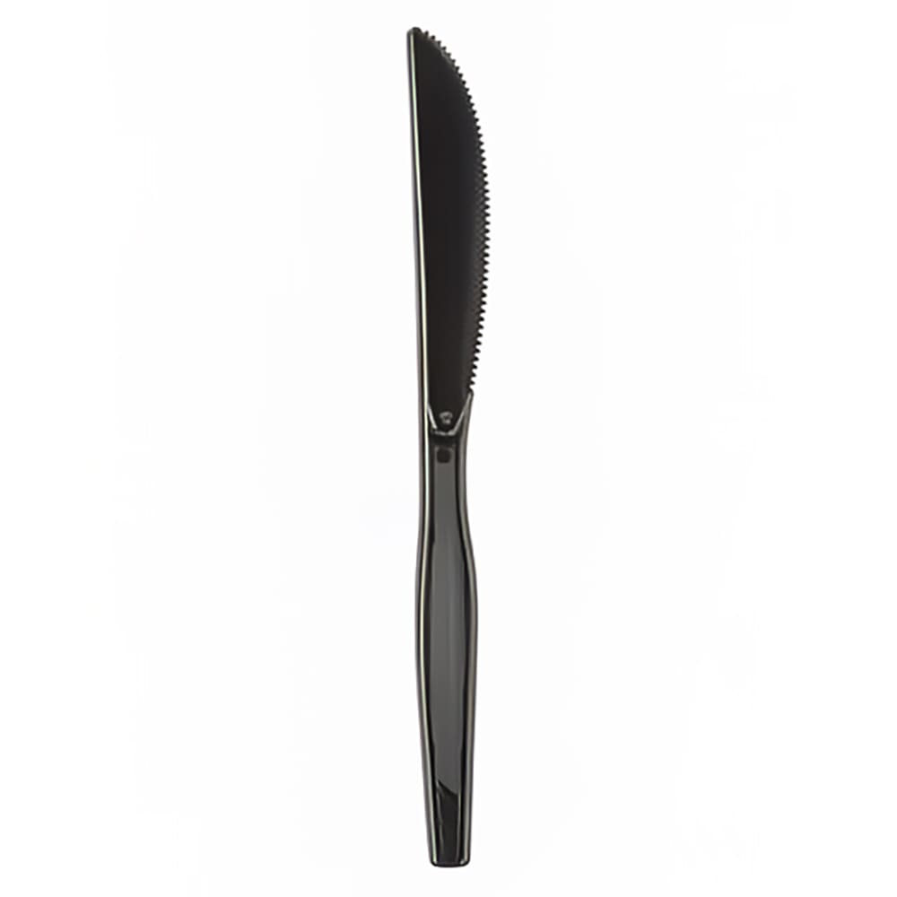 326-523059 7" Medium Weight Disposable Knife - Polystyrene, Black