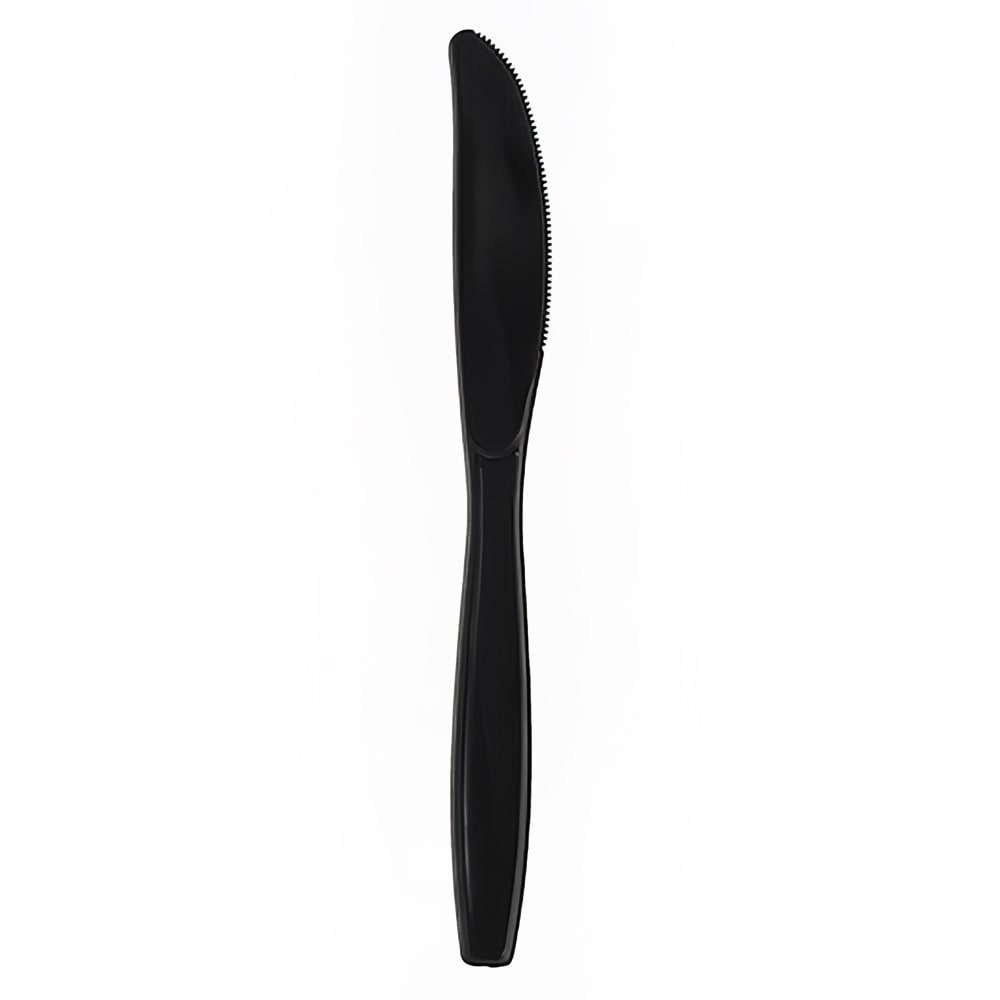 326-525358 7" Heavy Weight Disposable Knife - Polypropylene, Black