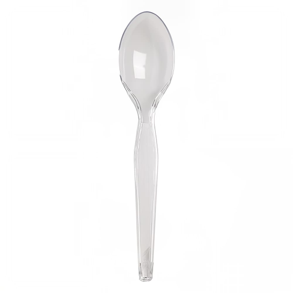 326-525443 6" Heavy Weight Disposable Teaspoon - Polystyrene, Clear