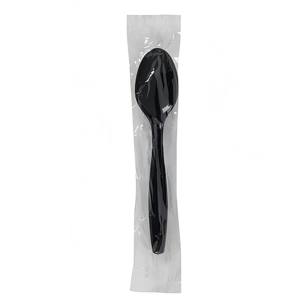 Dixie PTH53C 6 1/8" Heavy Weight Disposable Teaspoon Polypropylene, Black