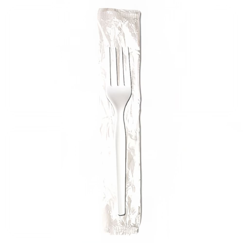 Dixie FM23C7 6 1/8" Medium Weight Disposable Fork Polystyrene, White