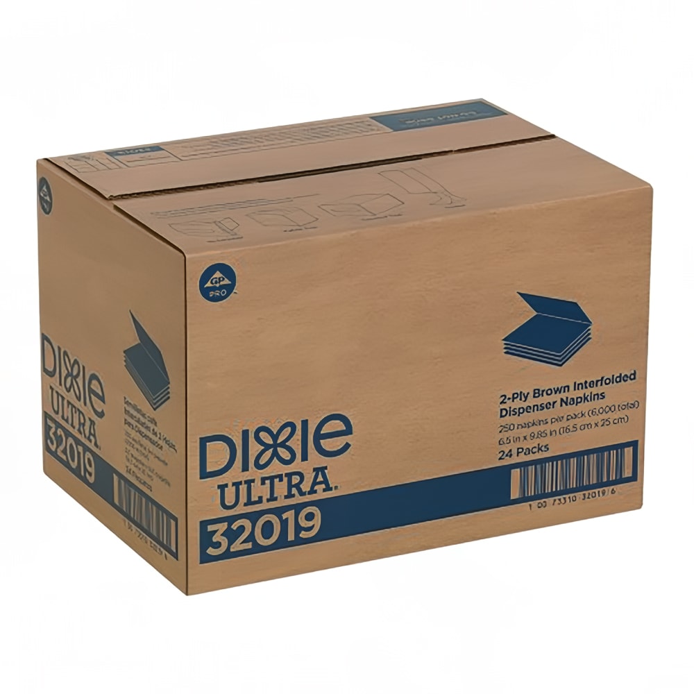 326-642102 Dixie Ultra® 2 ply Interfold Dispenser Napkins - 9 9/10" x 6 1/2", Brown