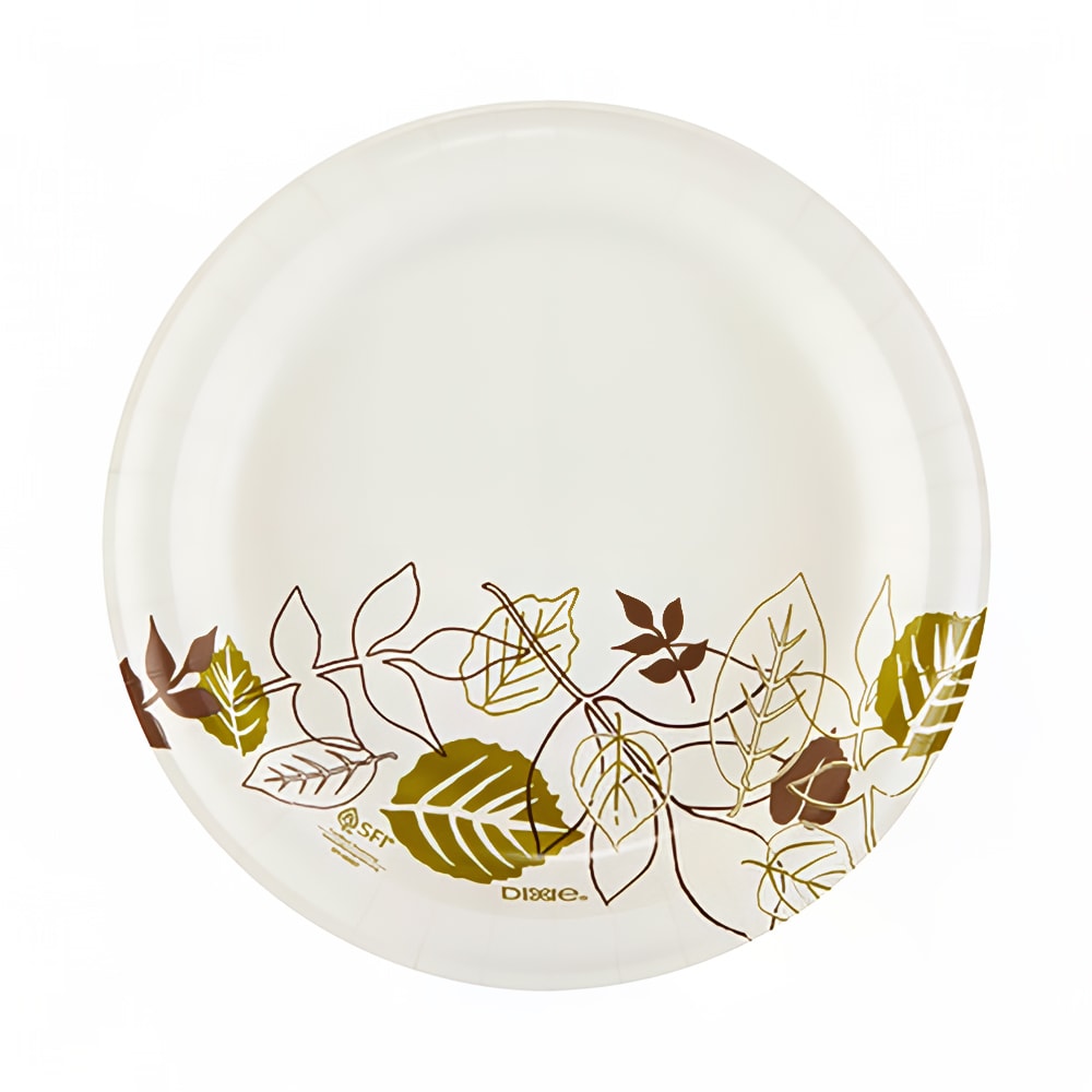 326-546728 8 1/2" Disposable Plate - Medium Weight, Paper, White