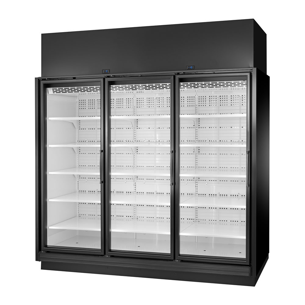 598-TRM3LBW1BLLLYN4 97" Three Section Supermarket Glass Door Merchandiser, (3) Left Hinge Do...