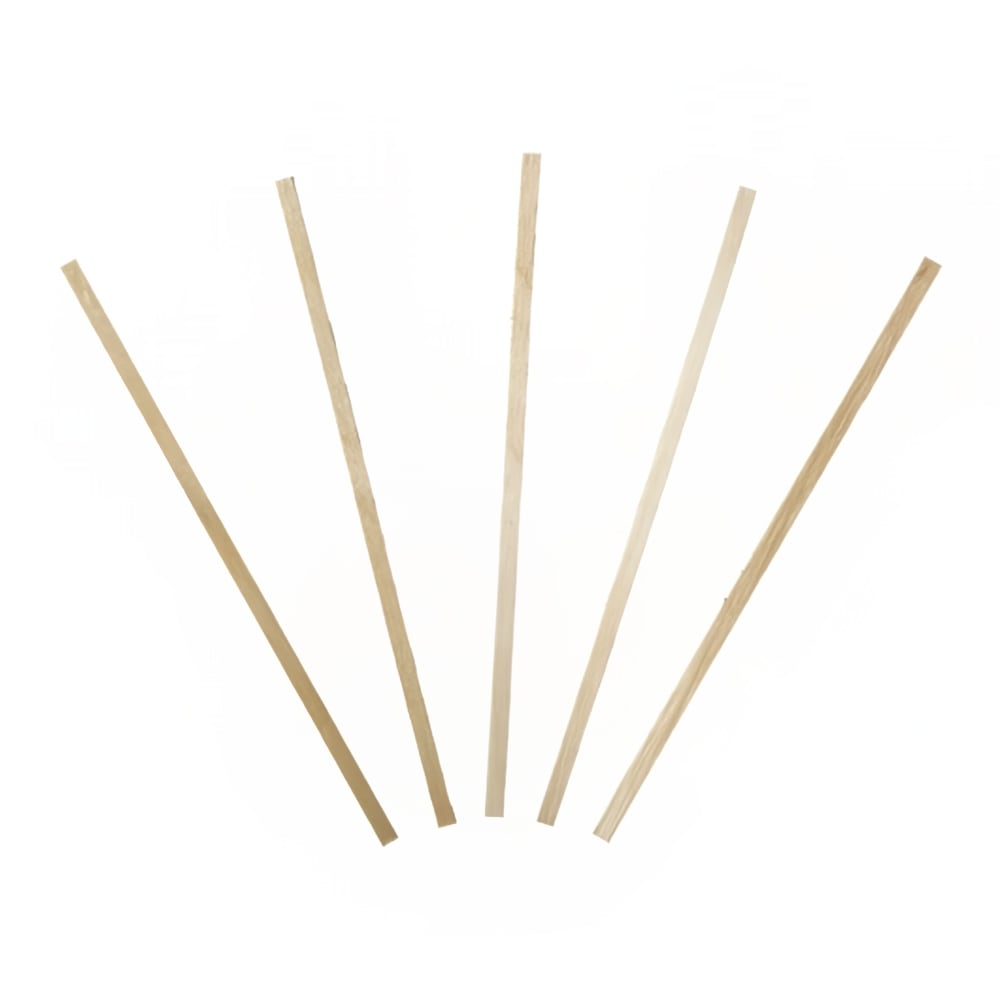 237-646769 5 1/2" Unwrapped Coffee Stirrers w/ Square Ends, Birch Wood
