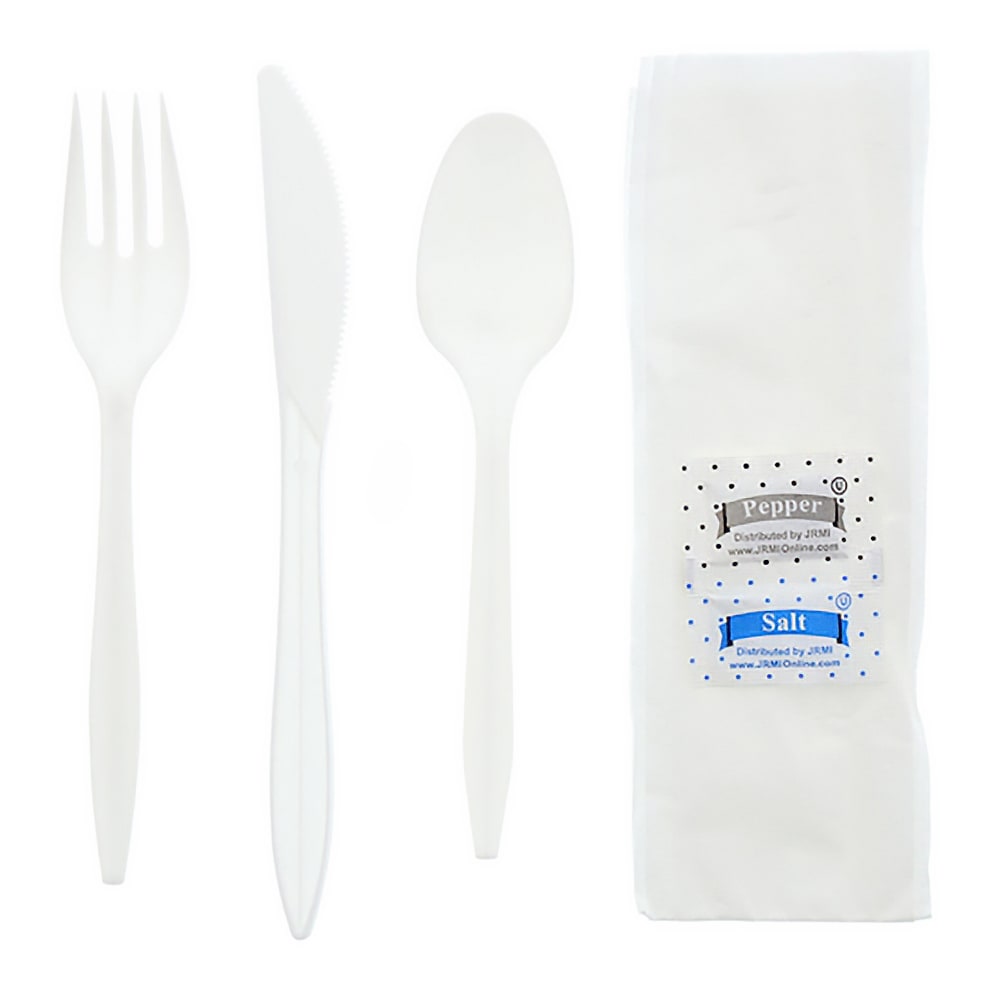 AmerCareRoyal 6KP203W Medium Weight Disposable Cutlery Set - Plastic, White