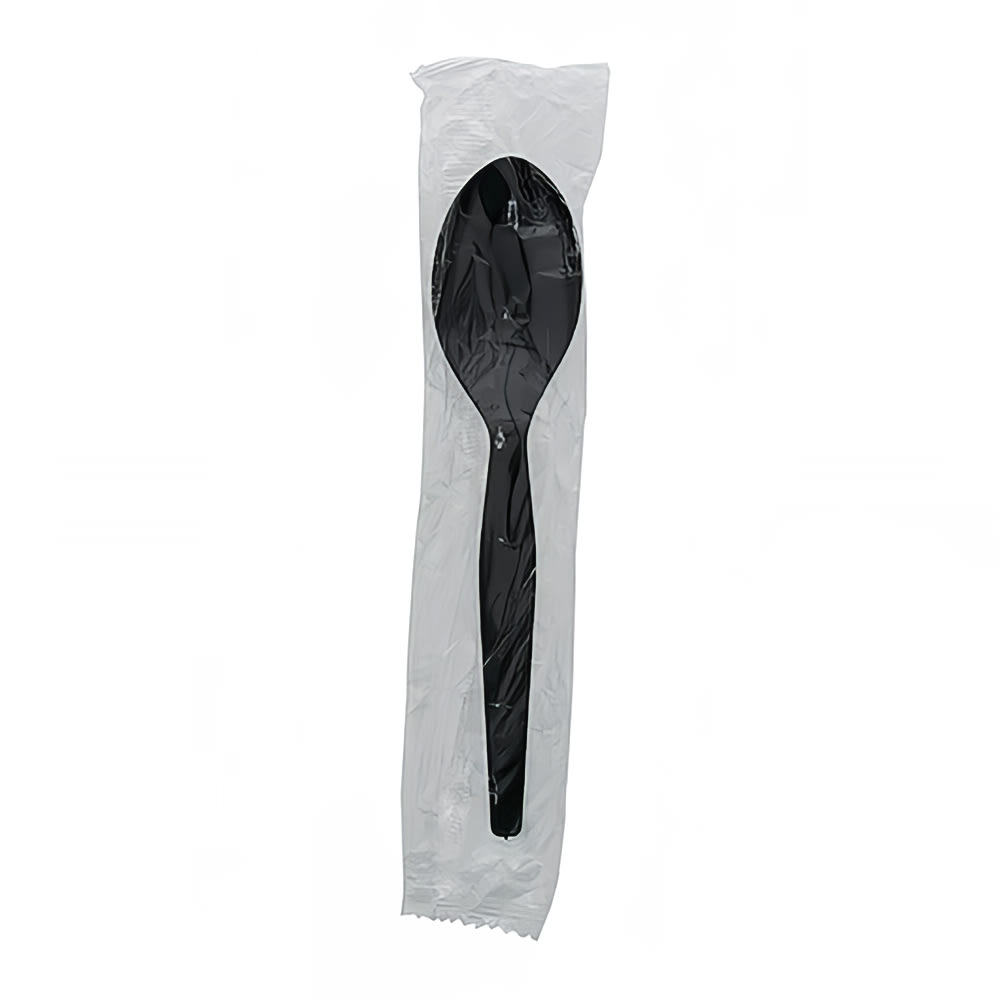 AmerCareRoyal S2308FB Medium Weight Disposable Teaspoon - Polystyrene, Black