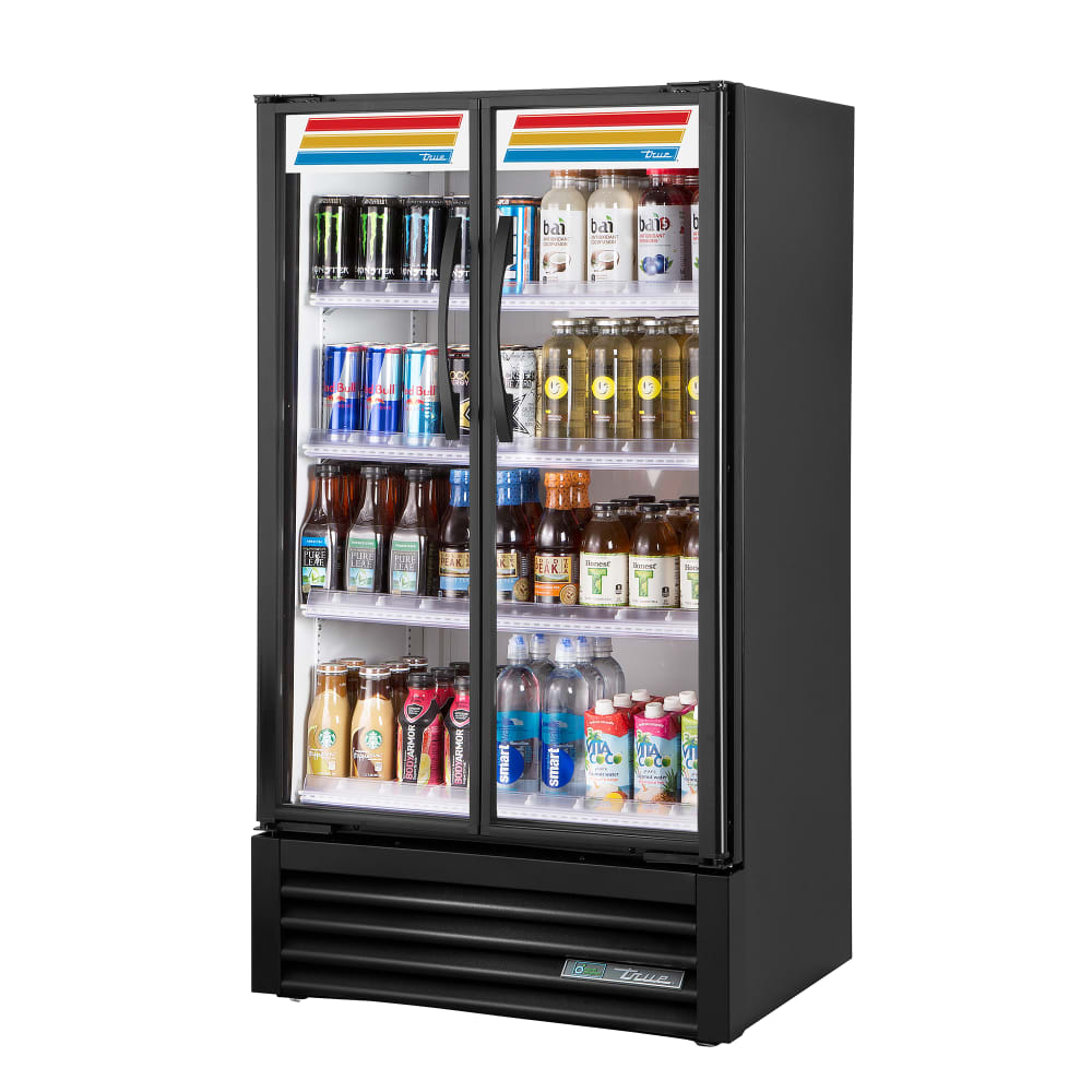 598-TVM30HCVM03B 30 7/8" TVM Series Two Section Glass Door Merchandiser - (2) Left/Right Hin...