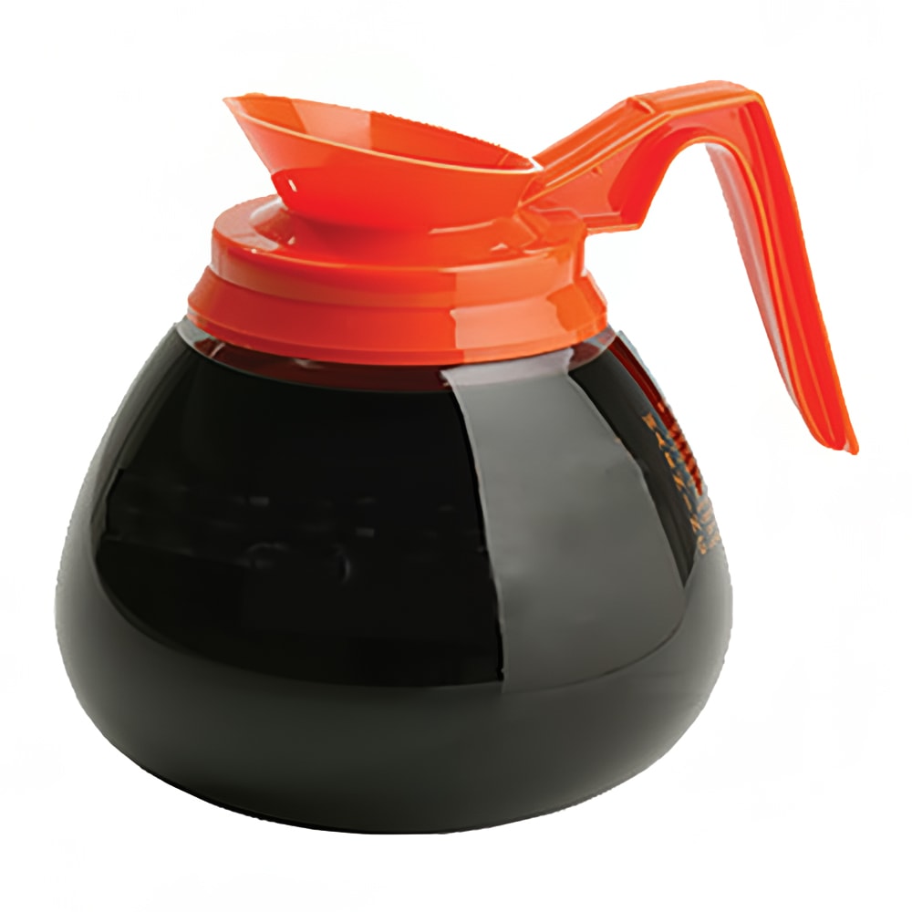 140-DCF10221O24 Decaf Glass Decanter w/ Orange Handle, No Imprint