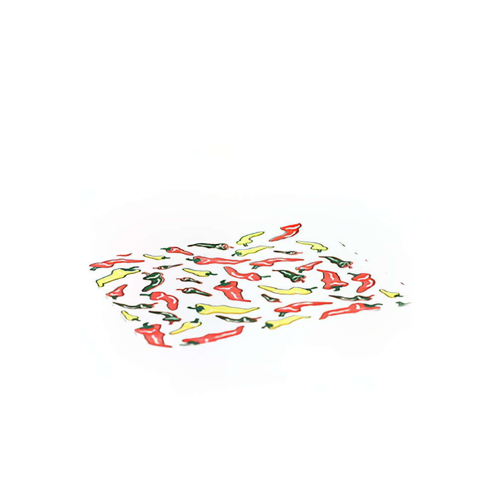 240-395288 Mexican Pepper Deli Paper - 12" x 12", Dry Wax, Multi-Colored