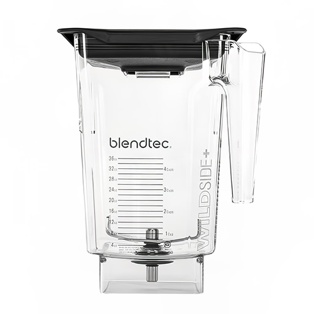 525-4071010 90 oz WildSide™ Jar w/ Black Hard Lid & 4" Wingtip Blade - Tritan, Clear