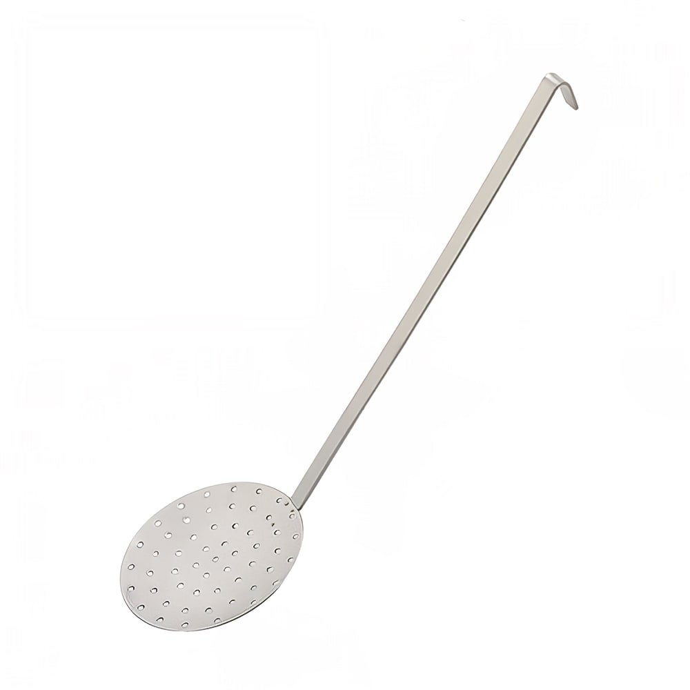 158-375 Skimmer, 6" Diameter, Long Hooked Handle, Stainless Steel