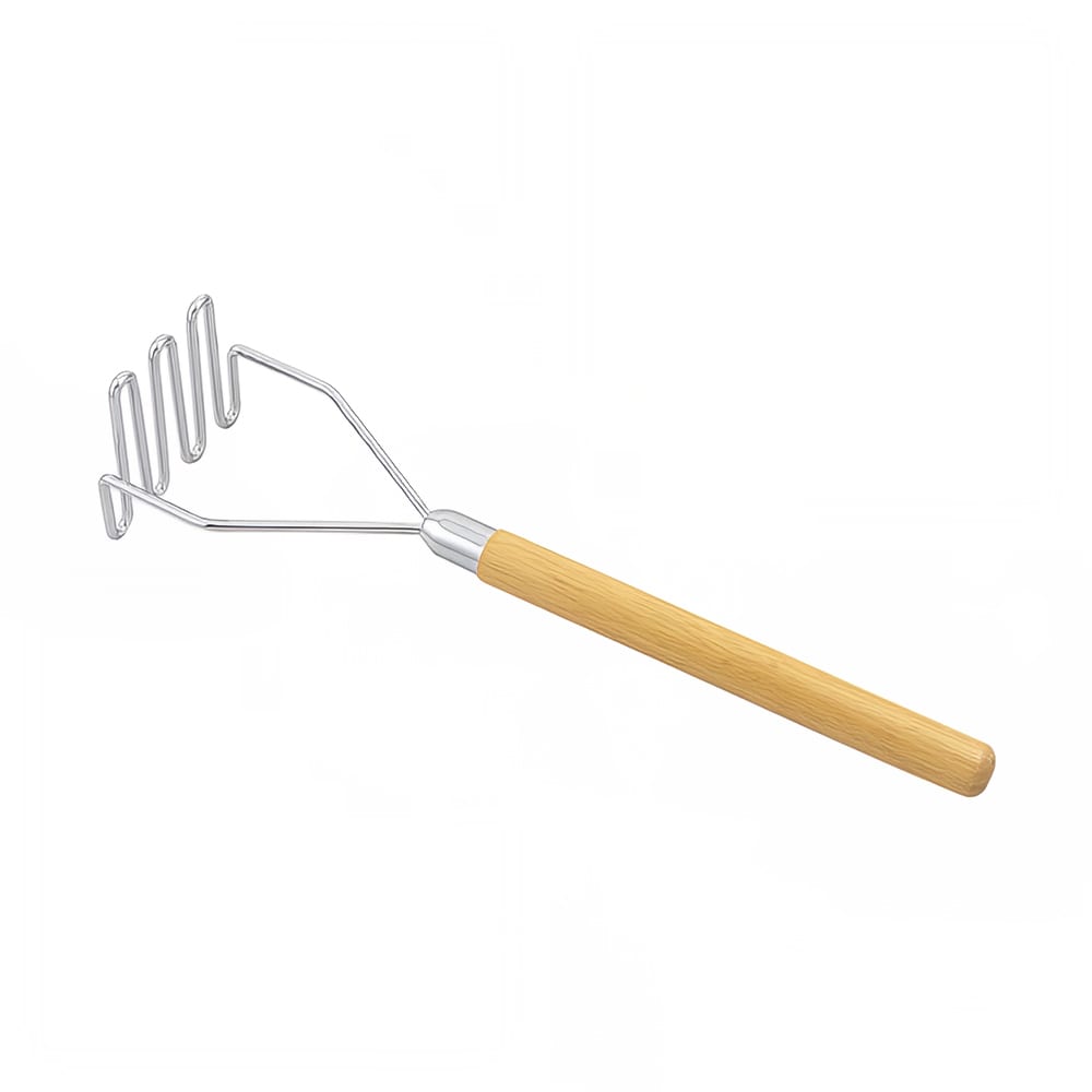 158-1618 Masher, 18 in, Square Face, Nickel Plated, Wooden Handle