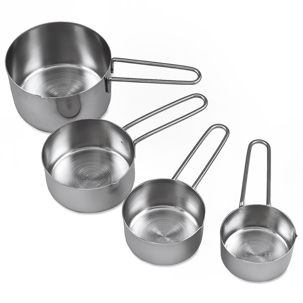 158-1191MC Measuring Cup Set w/ 1/4, 1/3, 1/2 & 1 Cup & Wire Handles, Stainless
