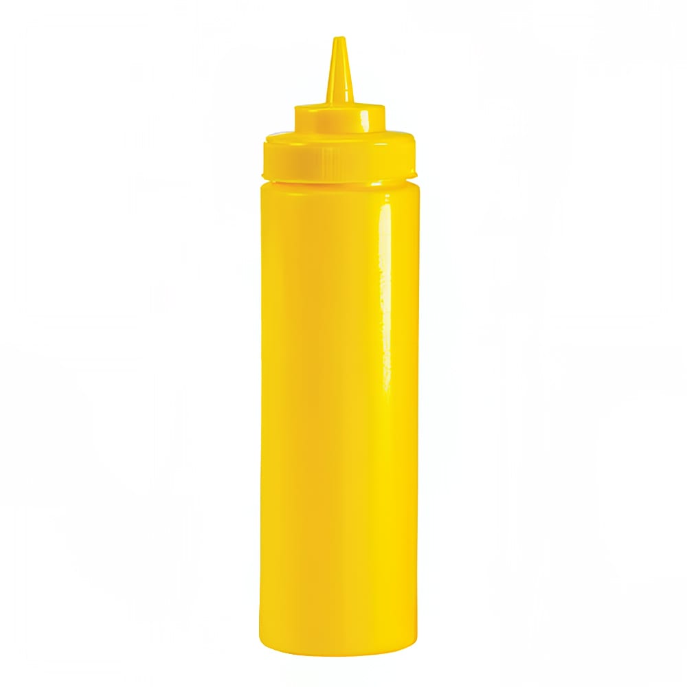 158-2102 12 oz Mustard Squeeze Bottle, No Drip Tip, Yellow