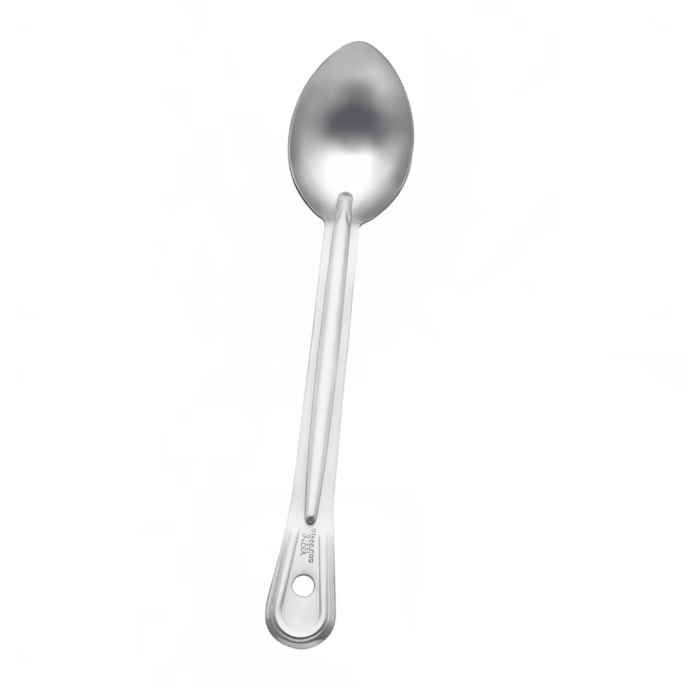 158-4770 15" Solid Serving Spoon w/ Grooved Handle, Heavy Duty Stainless