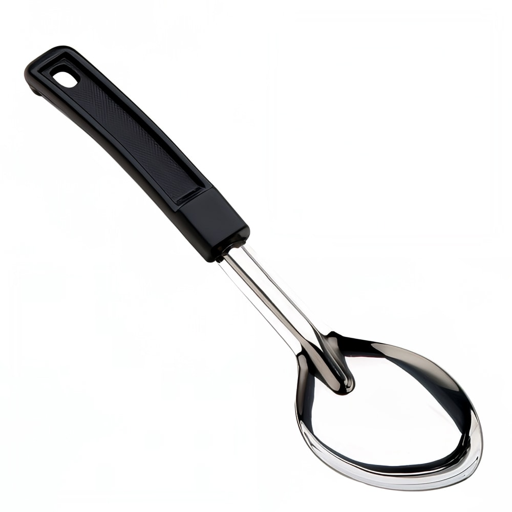 158-5760 Stainless Steel Serving Spoon, Plastic Handle 13" Solid