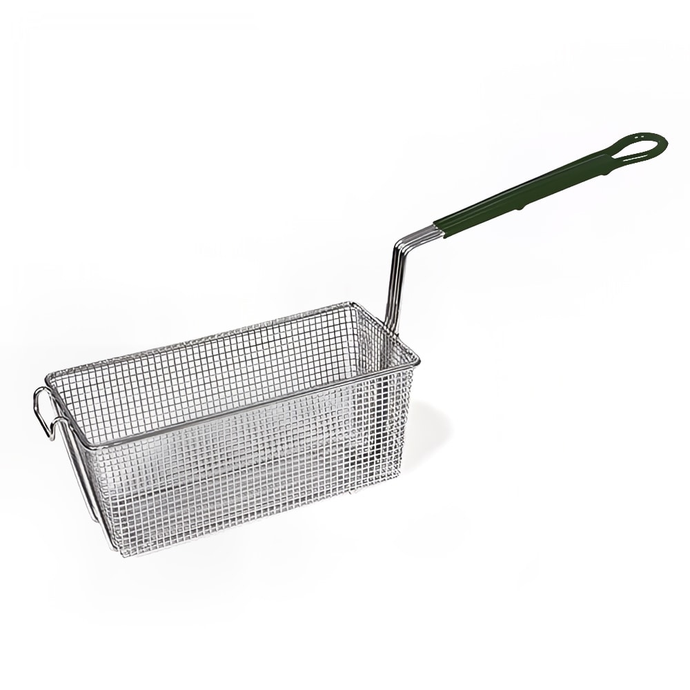 158-79204 Fryer Basket w/ Coated Handle & Front Hook, 13" x 5 2/5" x 5 7/10" 