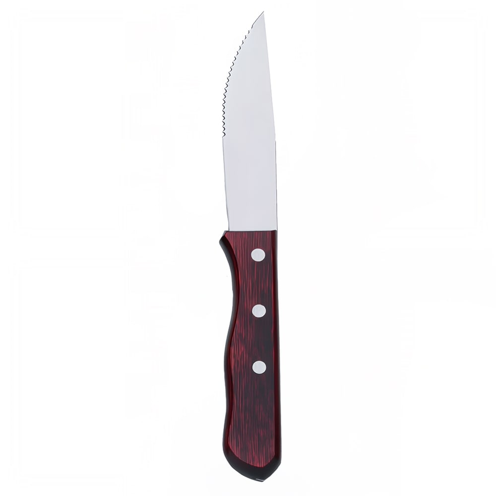 158-574341 10" Pointed Tip Jumbo Steak Knife, Stainless Steel, Pakkawood Handle