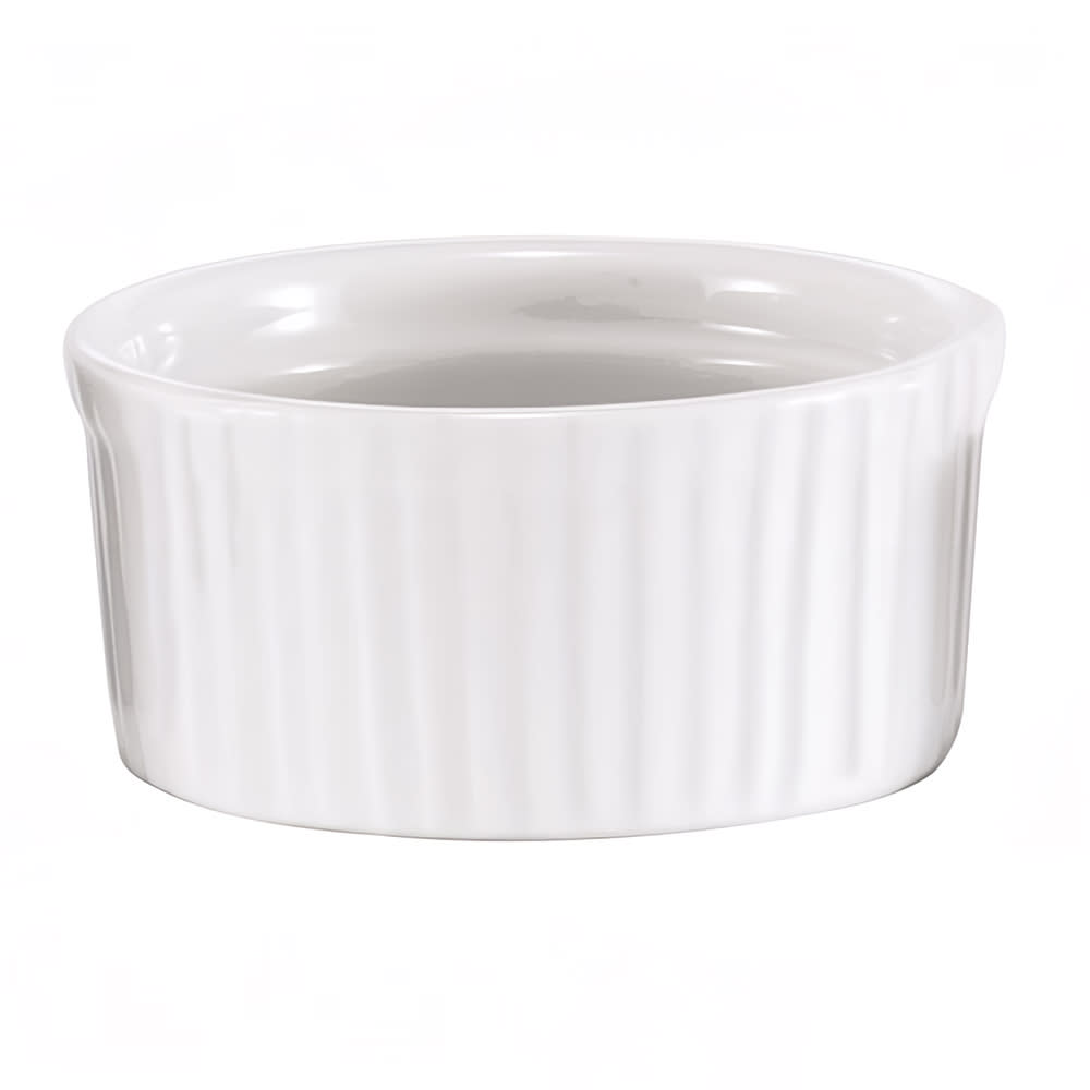 158-564024W Ramekin, Ceramic, Ribbed, 3 oz, White