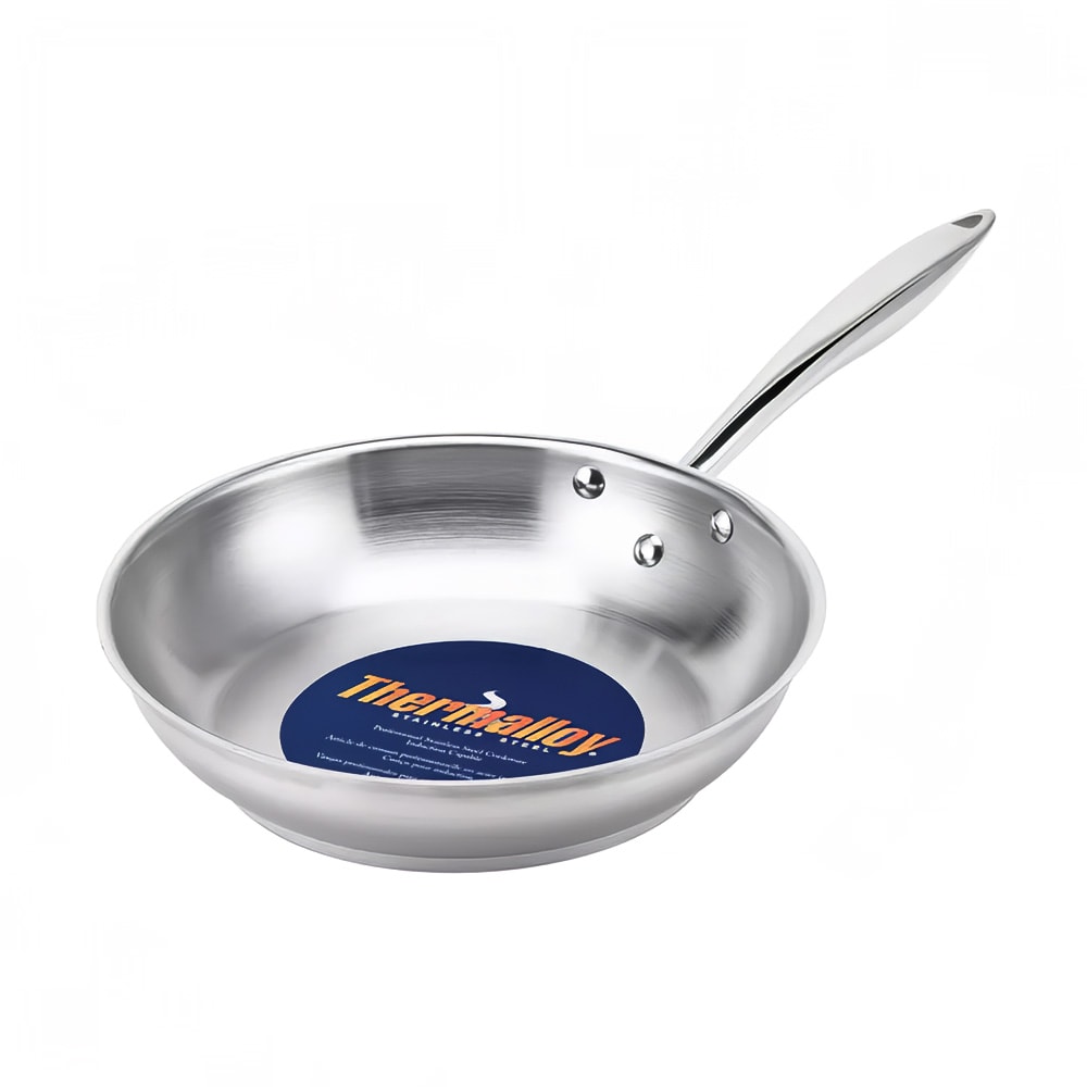 158-5724050 9 1/2" Stainless Steel Frying Pan w/ Solid Metal Handle