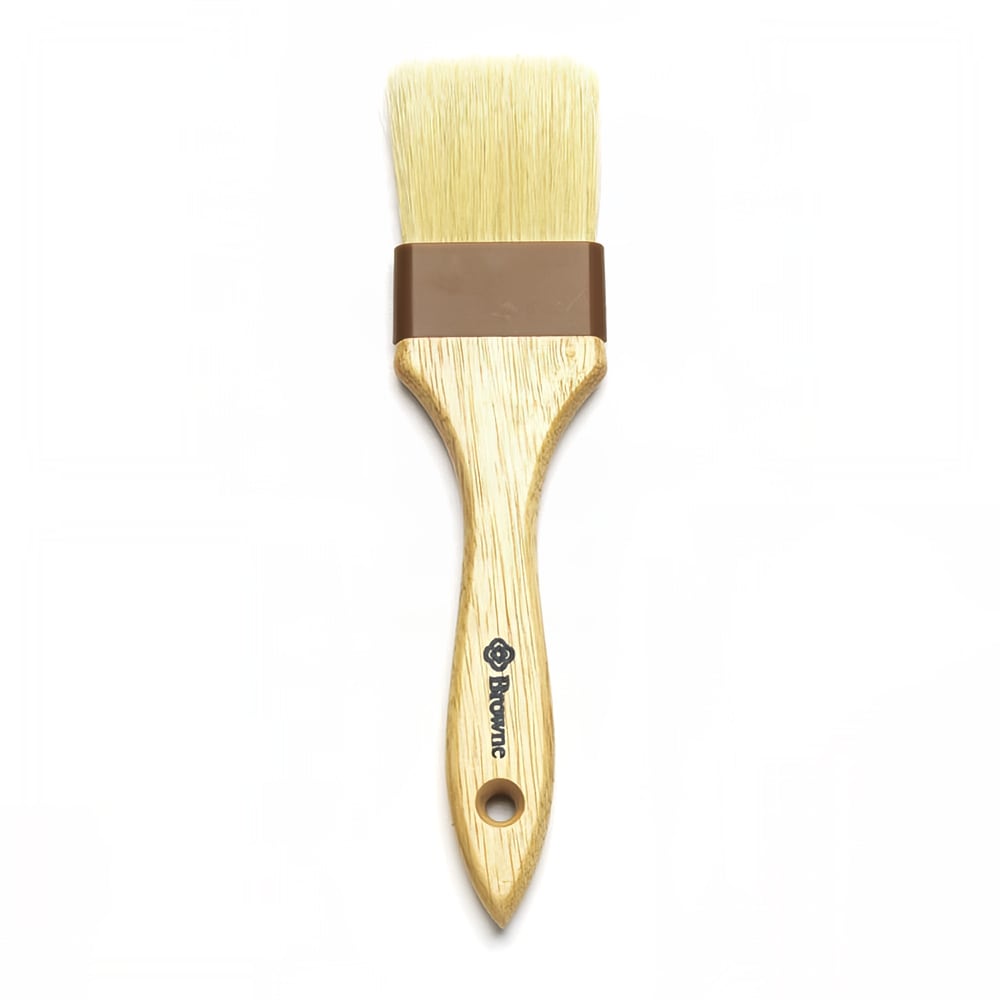 158-612002 2" Flat Pastry Brush, 100% Pure Boar Bristle