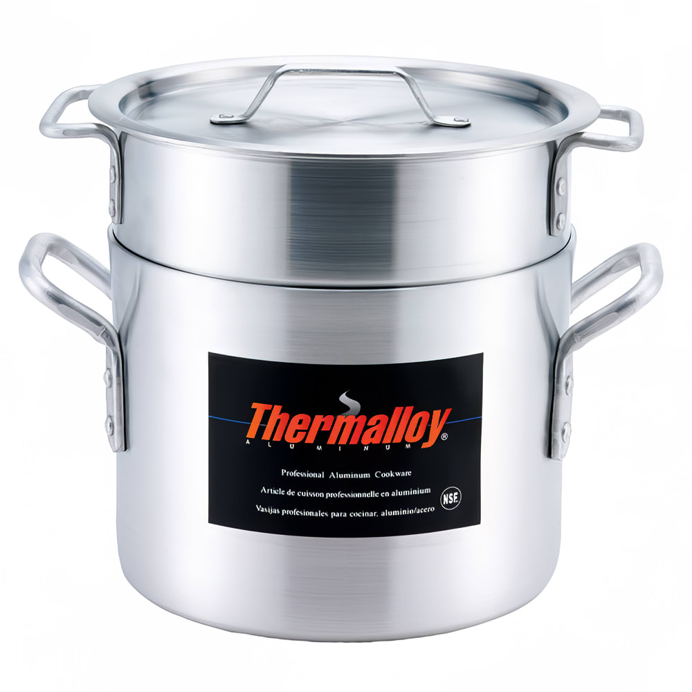 158-5813216 11 3/10" Aluminum Double Boiler w/ 16 qt Capacity