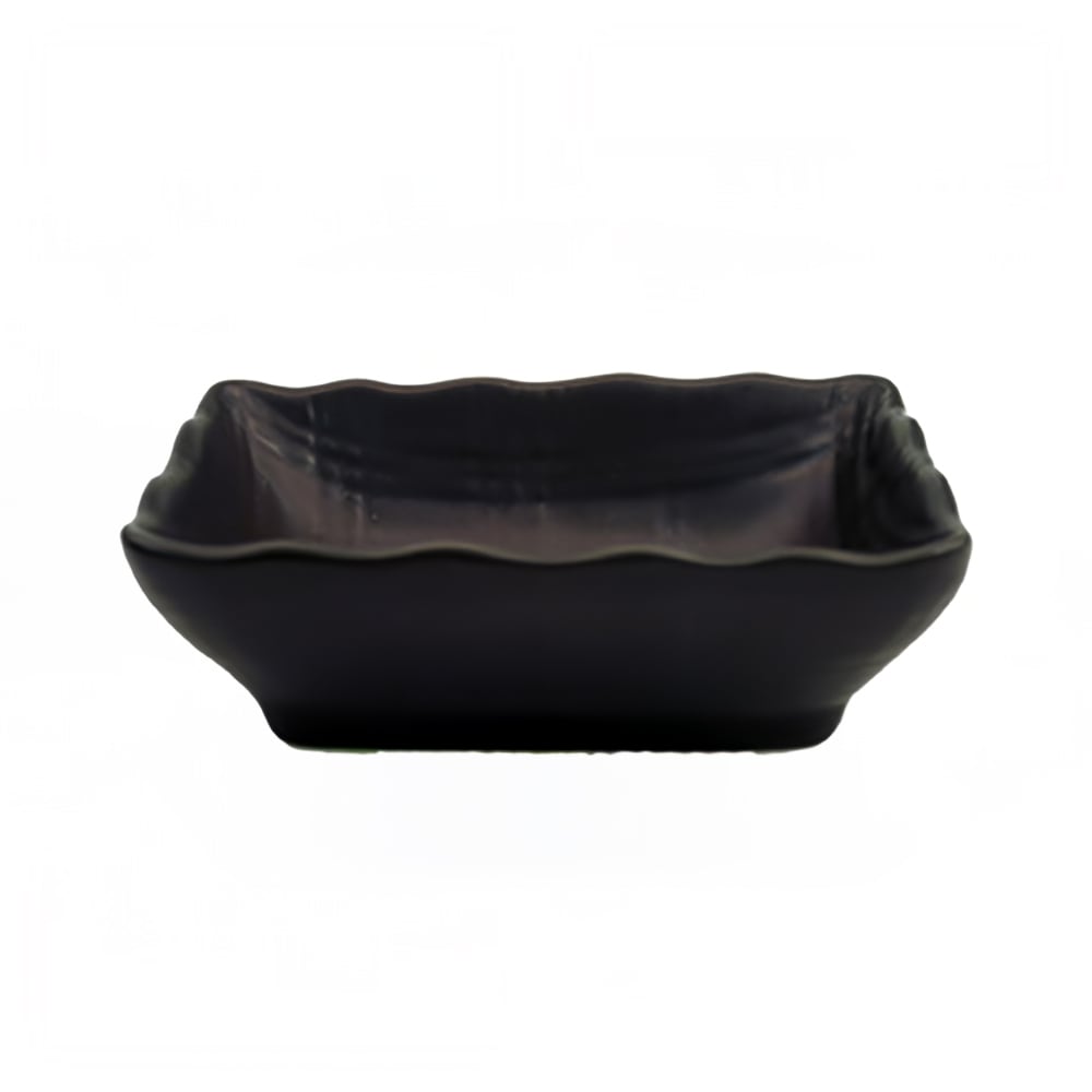 130-66632BK Rectangular Japanese Style Sauce Dish - 3 1/4" x 2 1/2" Ceramic, Black