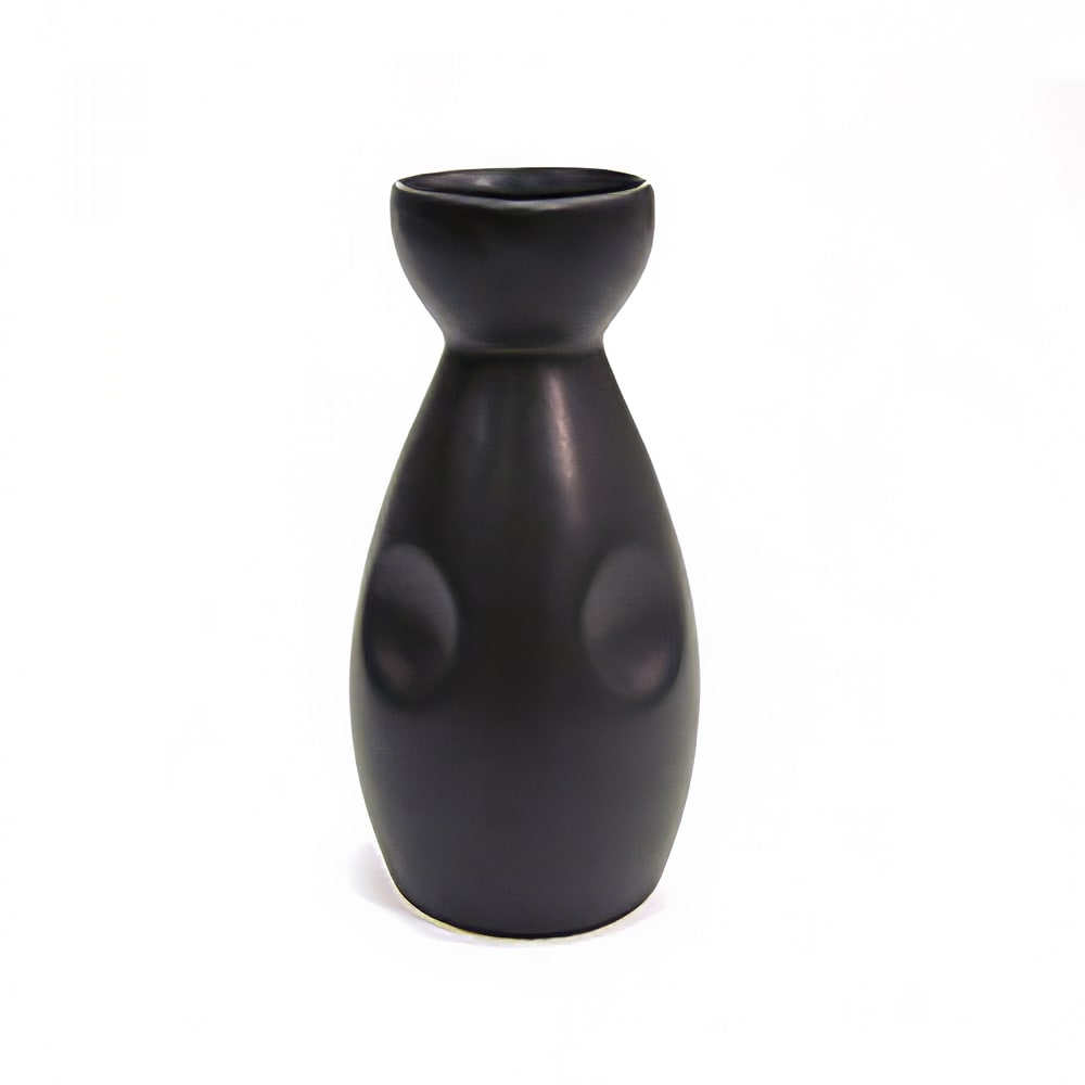 130-666WPBK 6 oz Japanese Style Sake Pot - Ceramic, Black