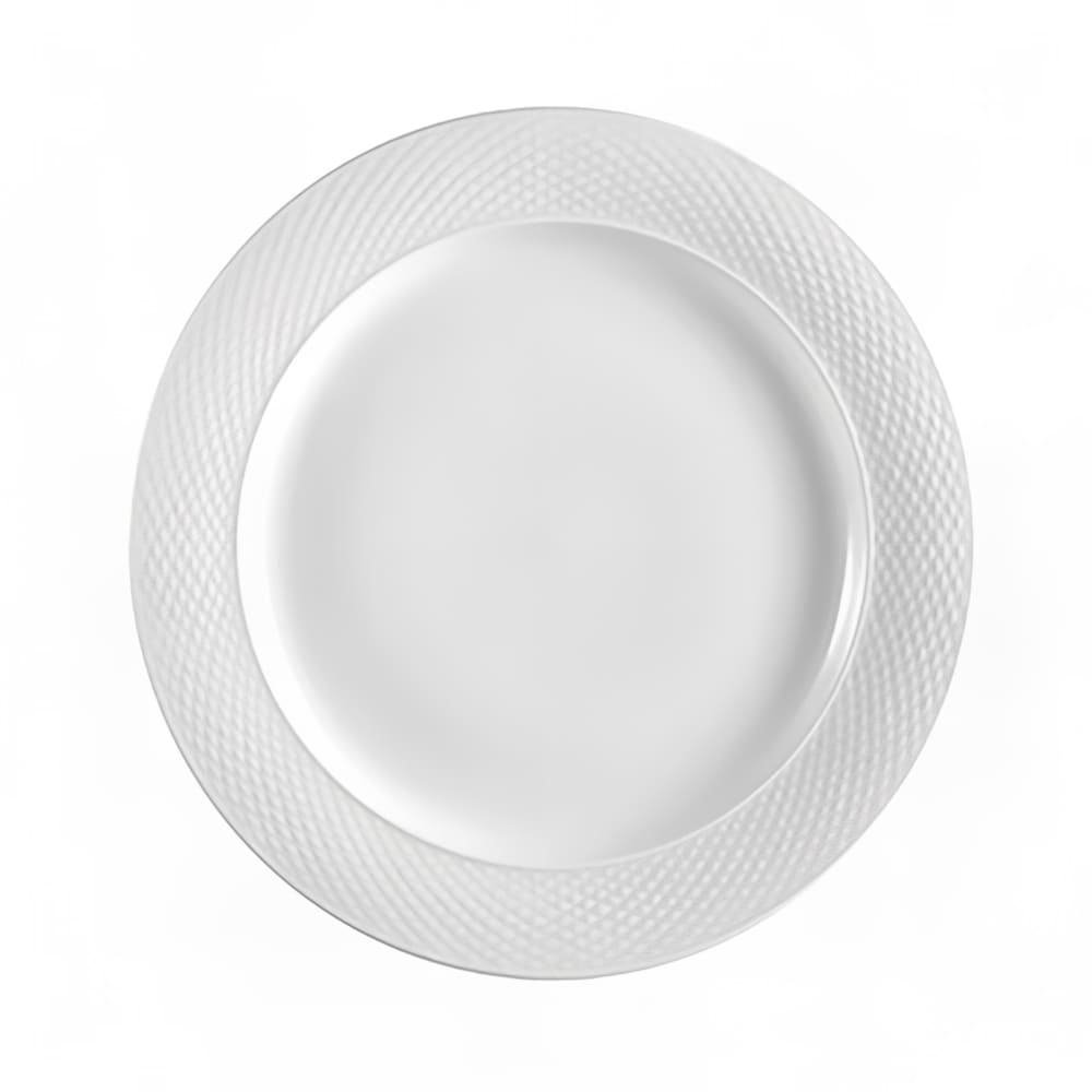 130-BST16 10 3/4" Round Boston Dinner Plate - Embossed Porcelain, Super White