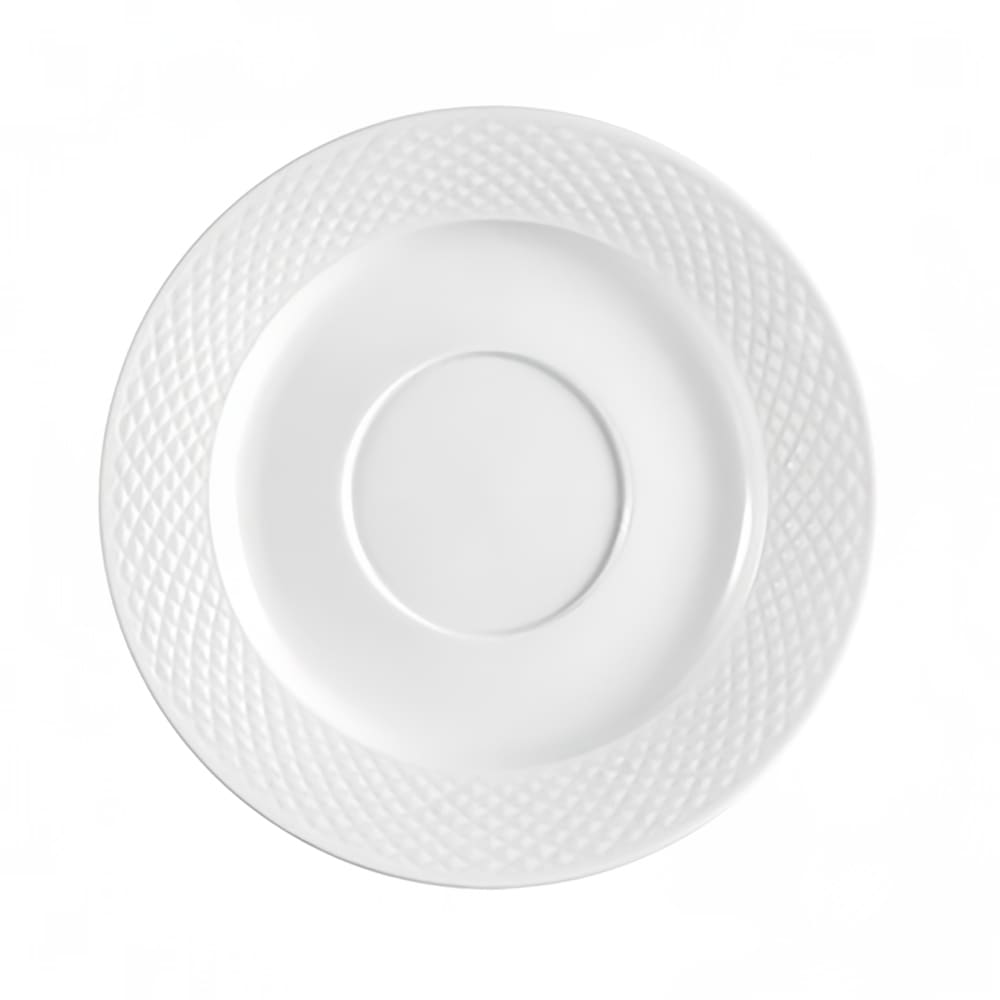 130-BST36 5" Round Boston Coffee Cup Saucer - Embossed Porcelain, Super White