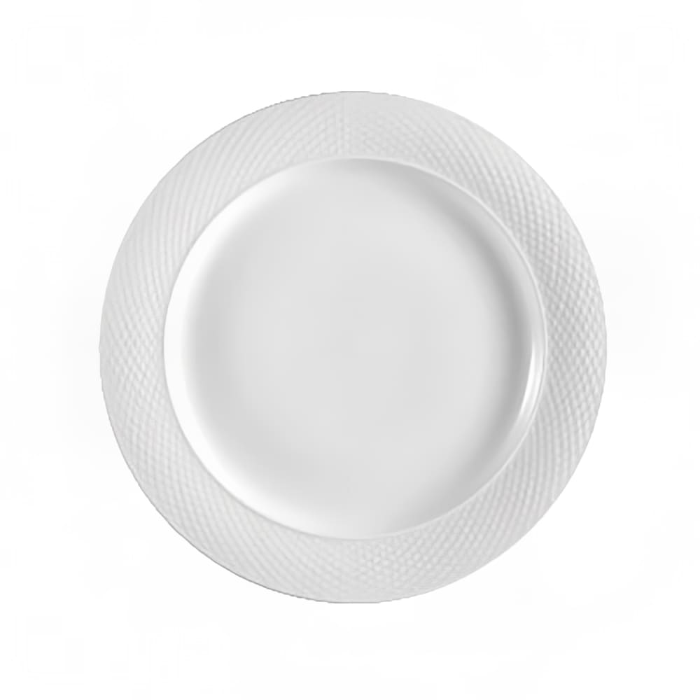 130-BST6 6 1/2" Round Boston Bread Plate - Embossed Porcelain, Super White