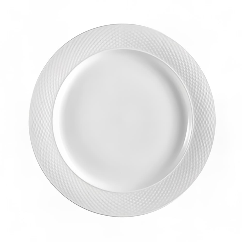 CAC BST21 12" Boston Dinner Plate - Embossed Porcelain, Super White