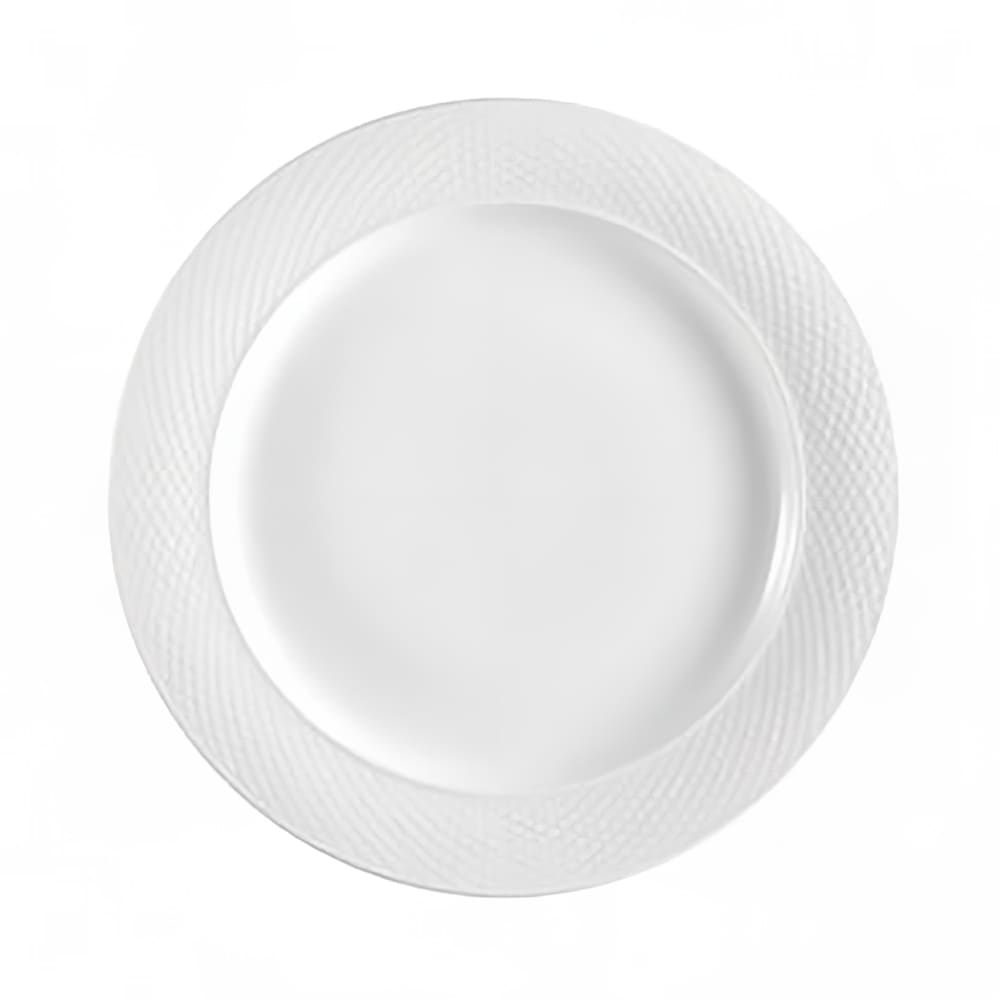 130-BST8 9 1/4" Round Boston Dinner Plate - Embossed Porcelain, Super White