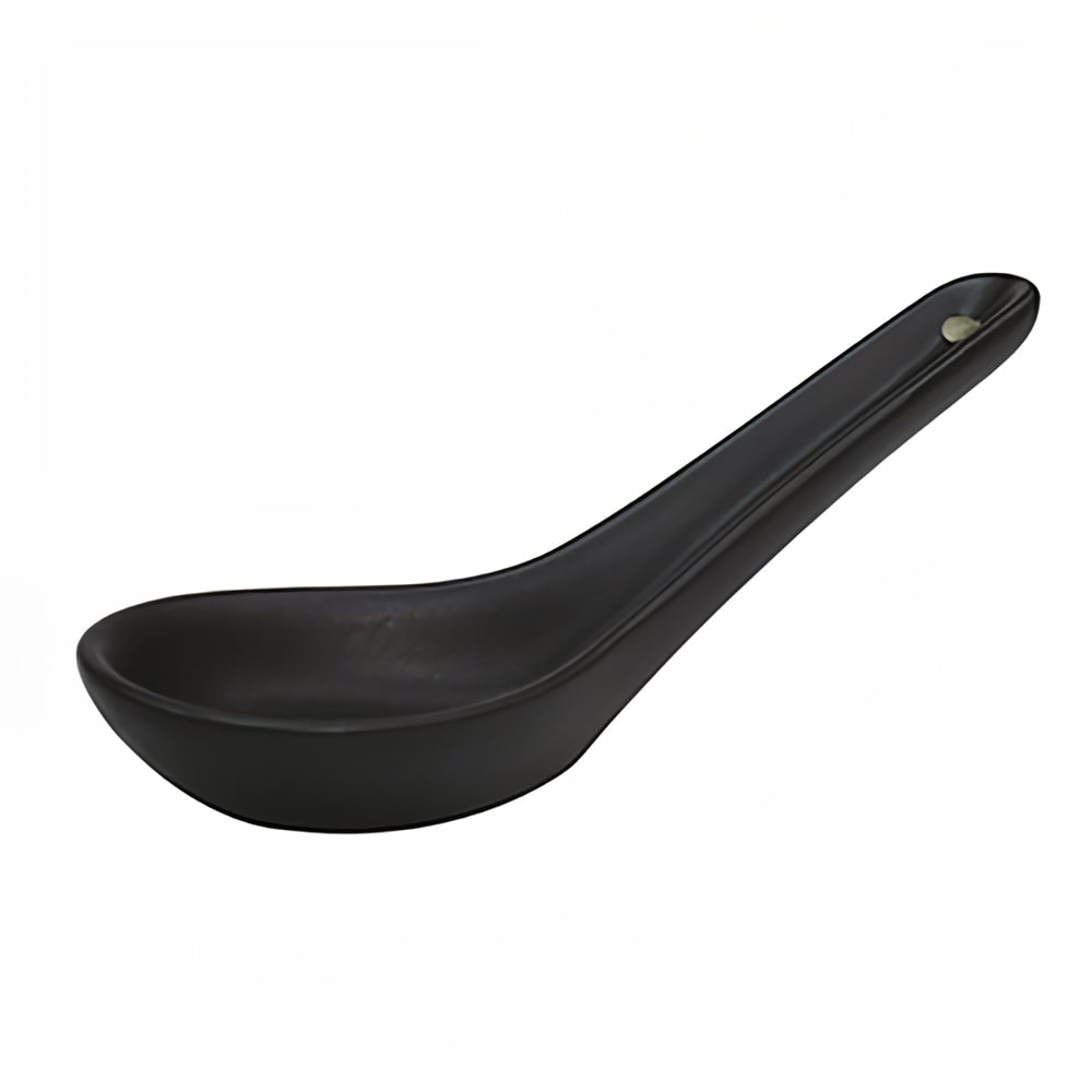 130-66640BK 5 1/2" Japanese Style Soup Spoon - Ceramic, Black