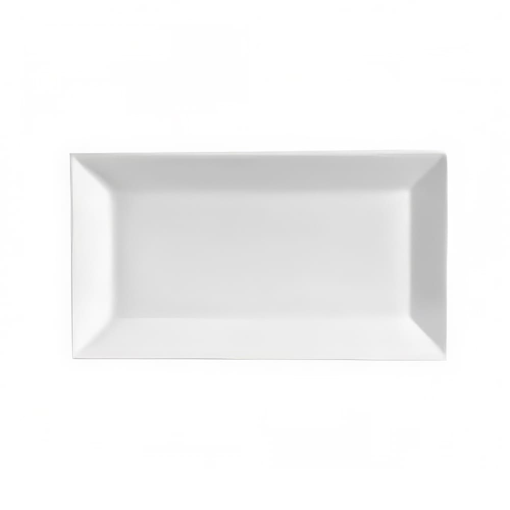 CAC KSE-61 16 1/4" x 9" Kingsquare Platter - Porcelain, Super White