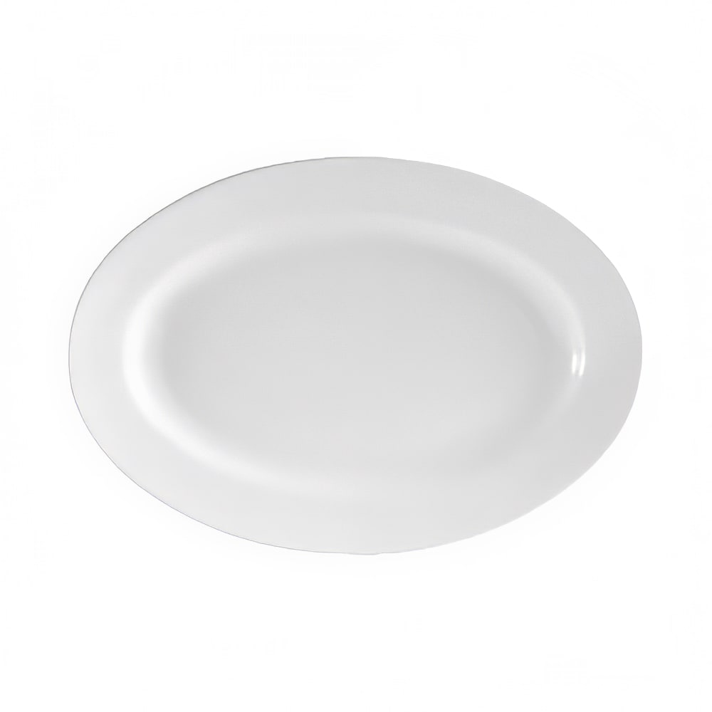 CAC RCN-13 Super White Rolled Edge Platter, Clinton, Oval