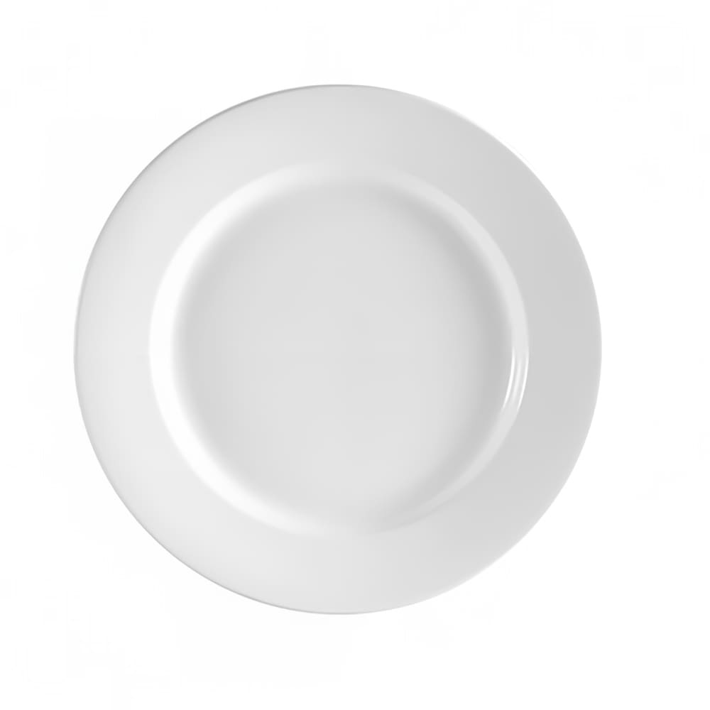 CAC RCN-16 Super White Rolled Edge Dinner Plate, Clinton, Round