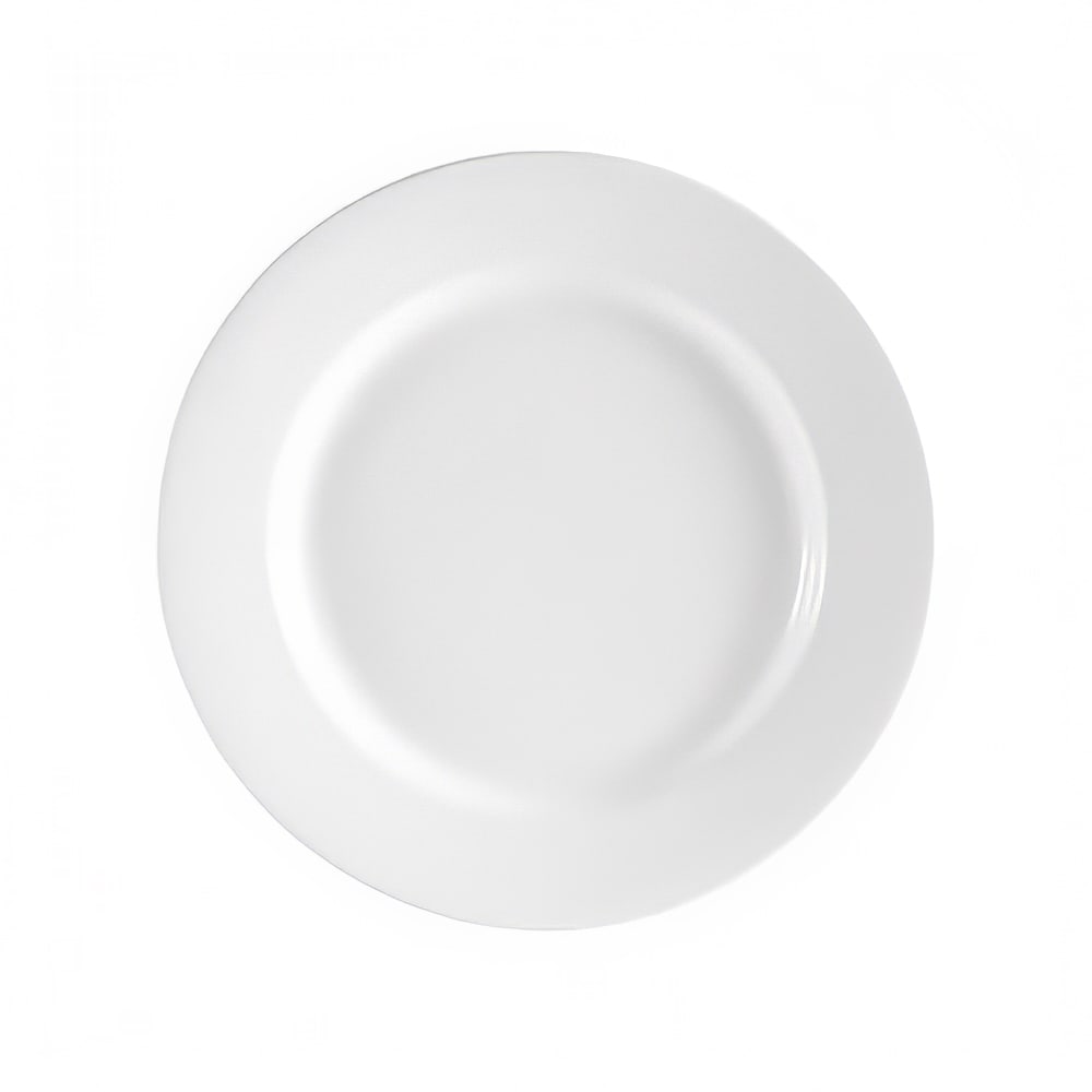 CAC RCN-8 Super White Rolled Edge Dinner Plate, Clinton, Round