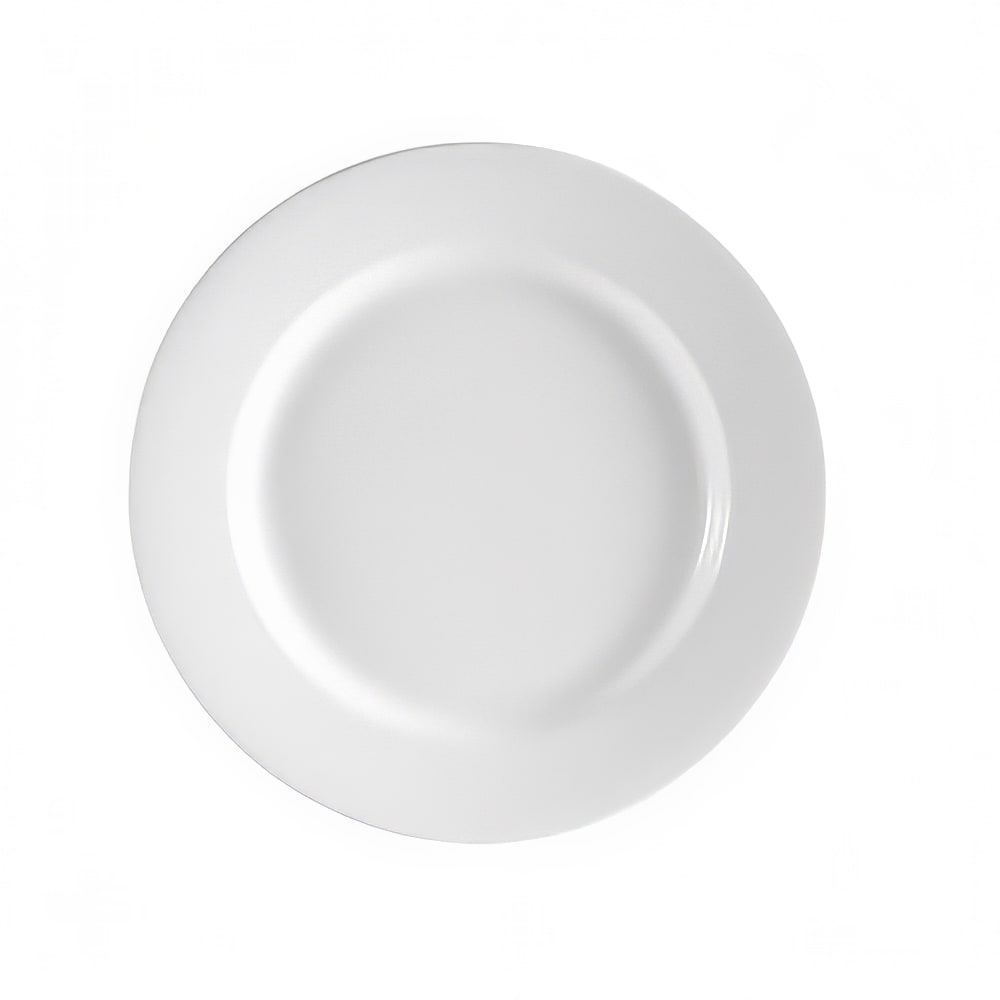 CAC RCN-9 9 3/4" Round Clinton Plate - Porcelain, Super White