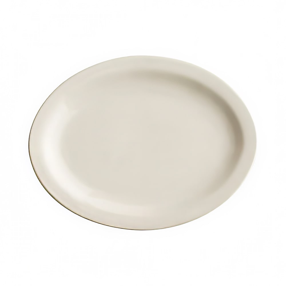 CAC NRC-19 12 1/2" x 10 1/8" Oval NRC Platter - Ceramic, White