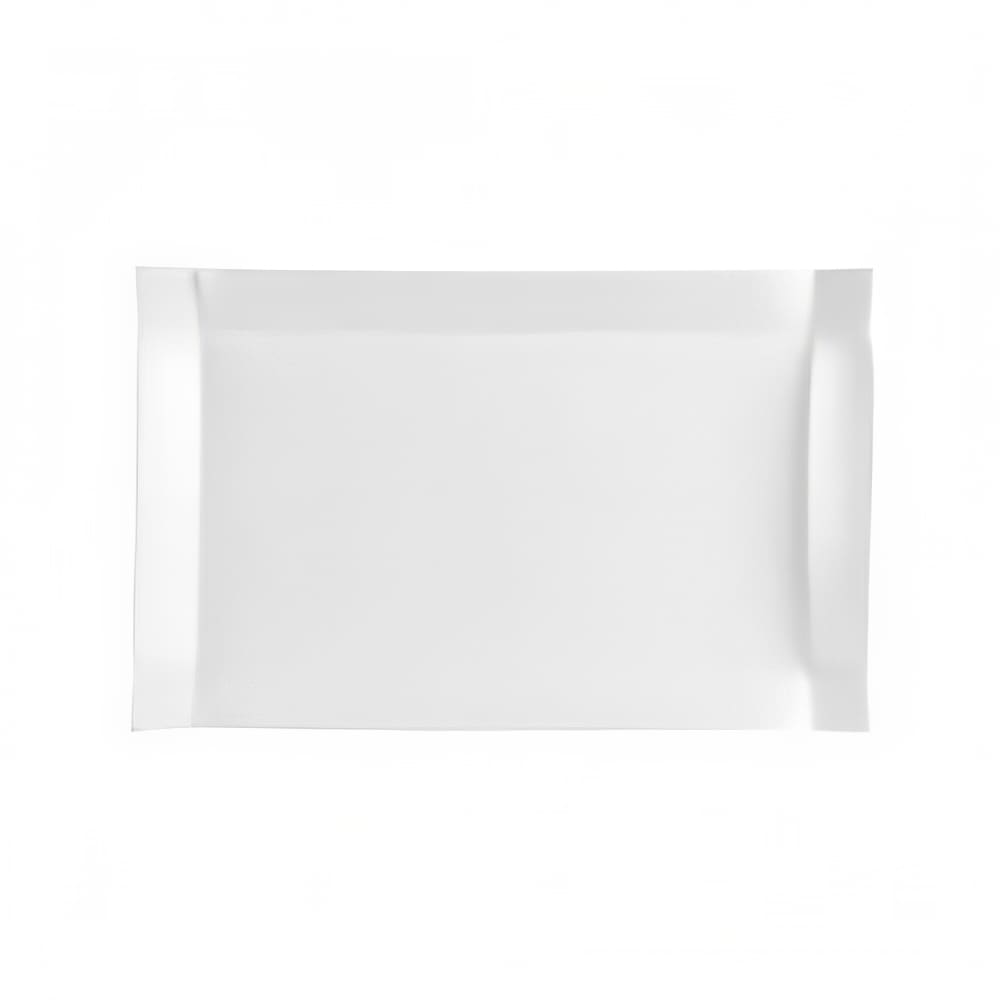 CAC TMS13 12 1/2" x 6" Rectangular Times Square Platter - Porcelain, Super White