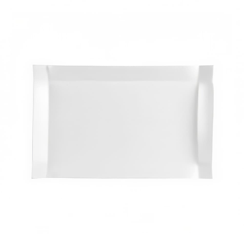 CAC TMS51 15 1/2" x 10" Rectangular Times Square Platter - Porcelain, Super White